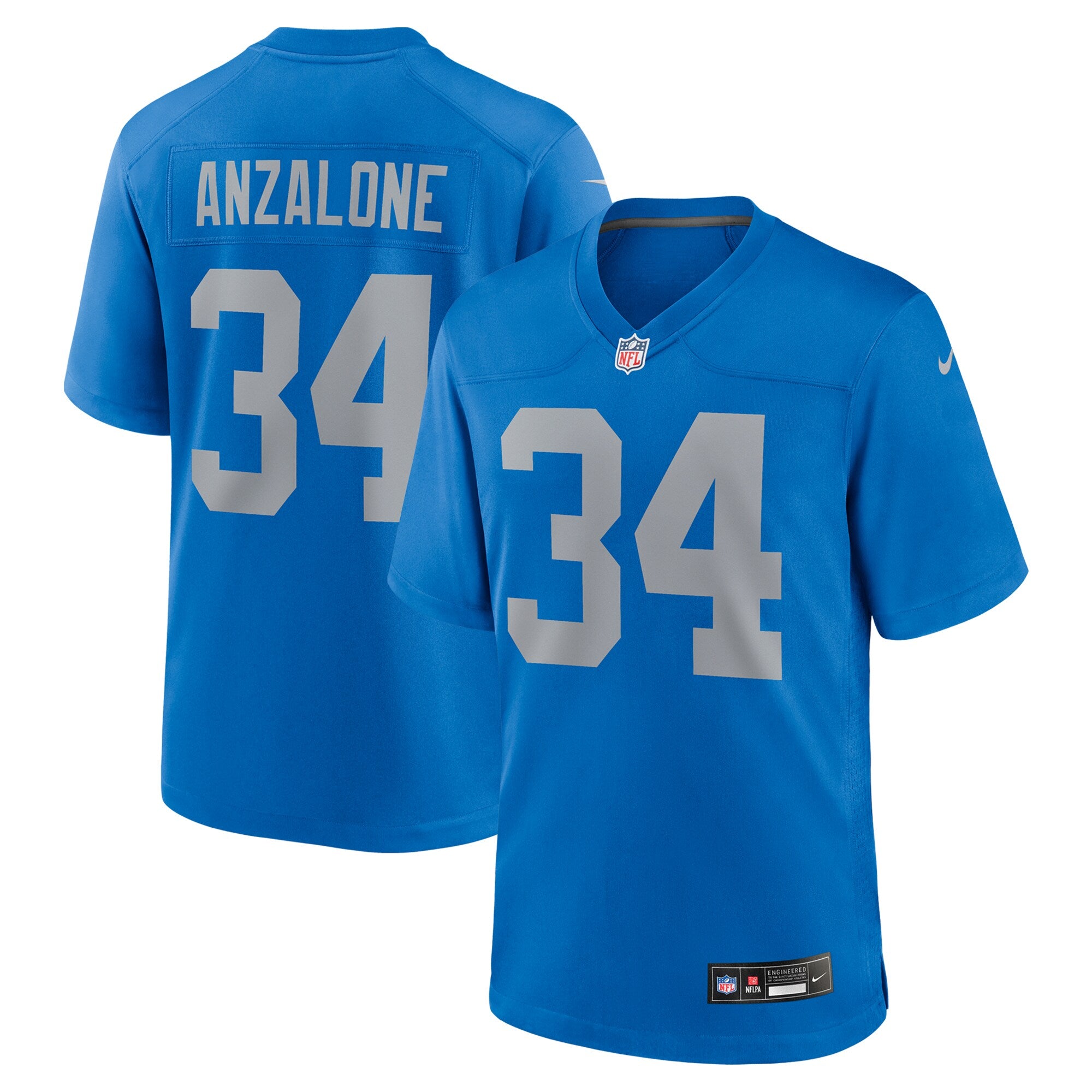 Alex Anzalone Detroit Lions Alternate Game Jersey - Blue | Stitched Football Jersey TJS1991
