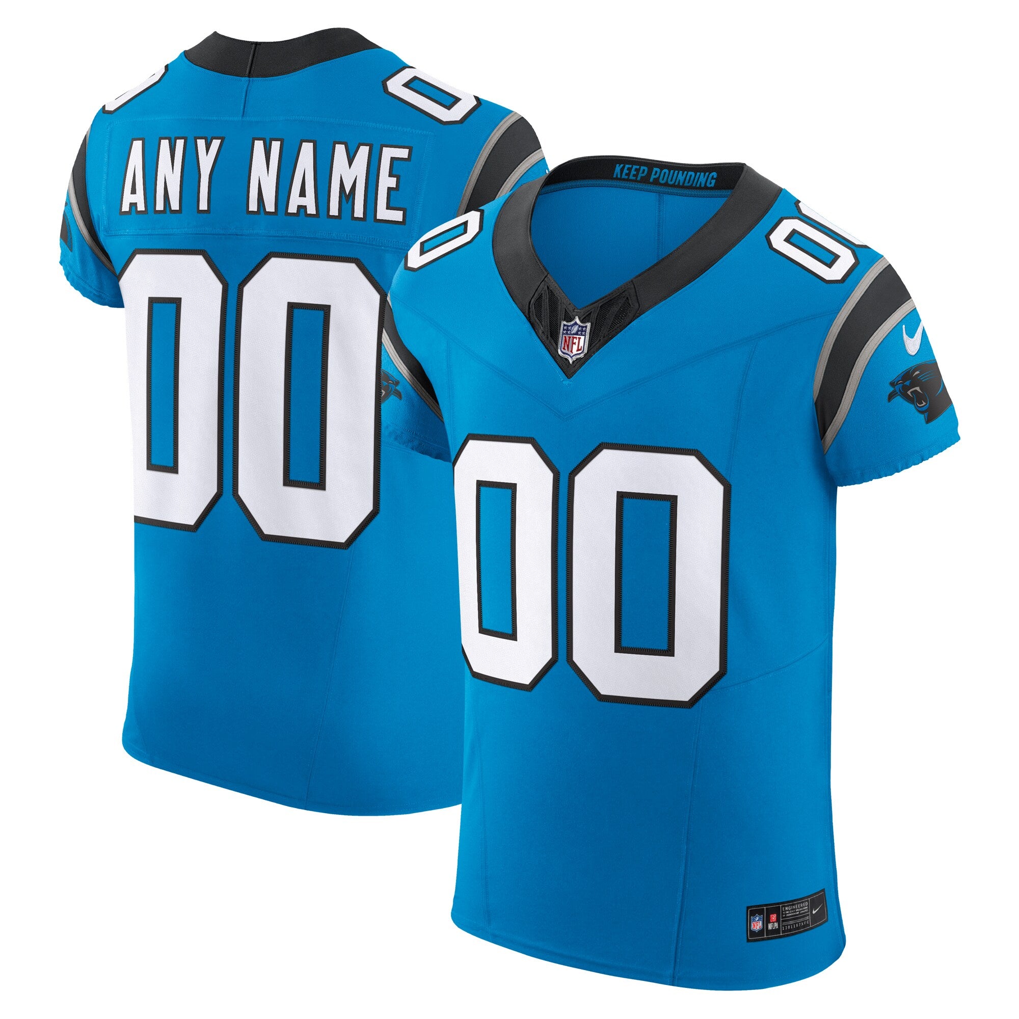 Carolina Panthers Vapor F.U.S.E. Elite Custom Jersey - Blue | Stitched Football Jersey TJS1917