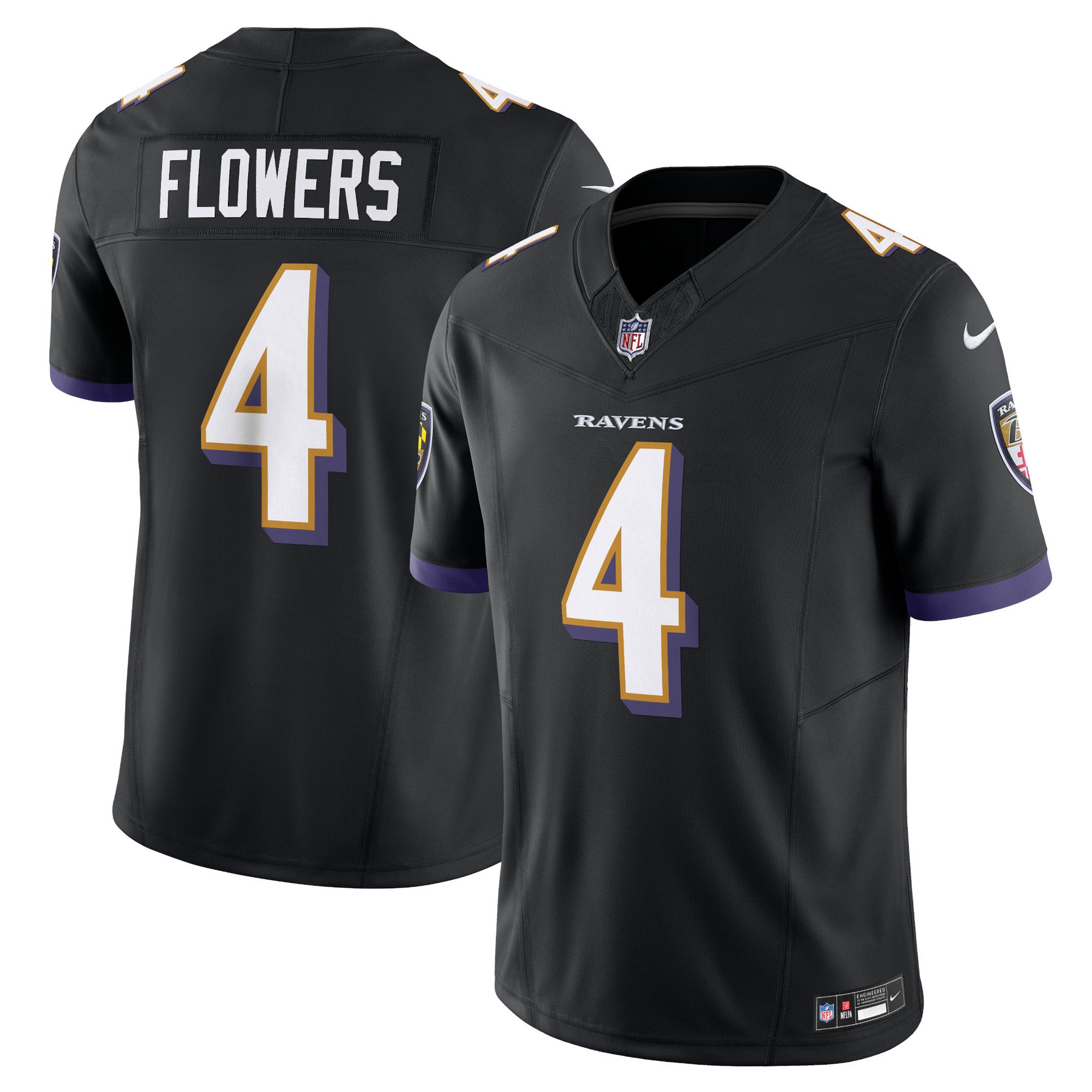 Zay Flowers Baltimore Ravens Alternate Vapor F.U.S.E. Limited Jersey - Black | Stitched Football Jersey TJS1970