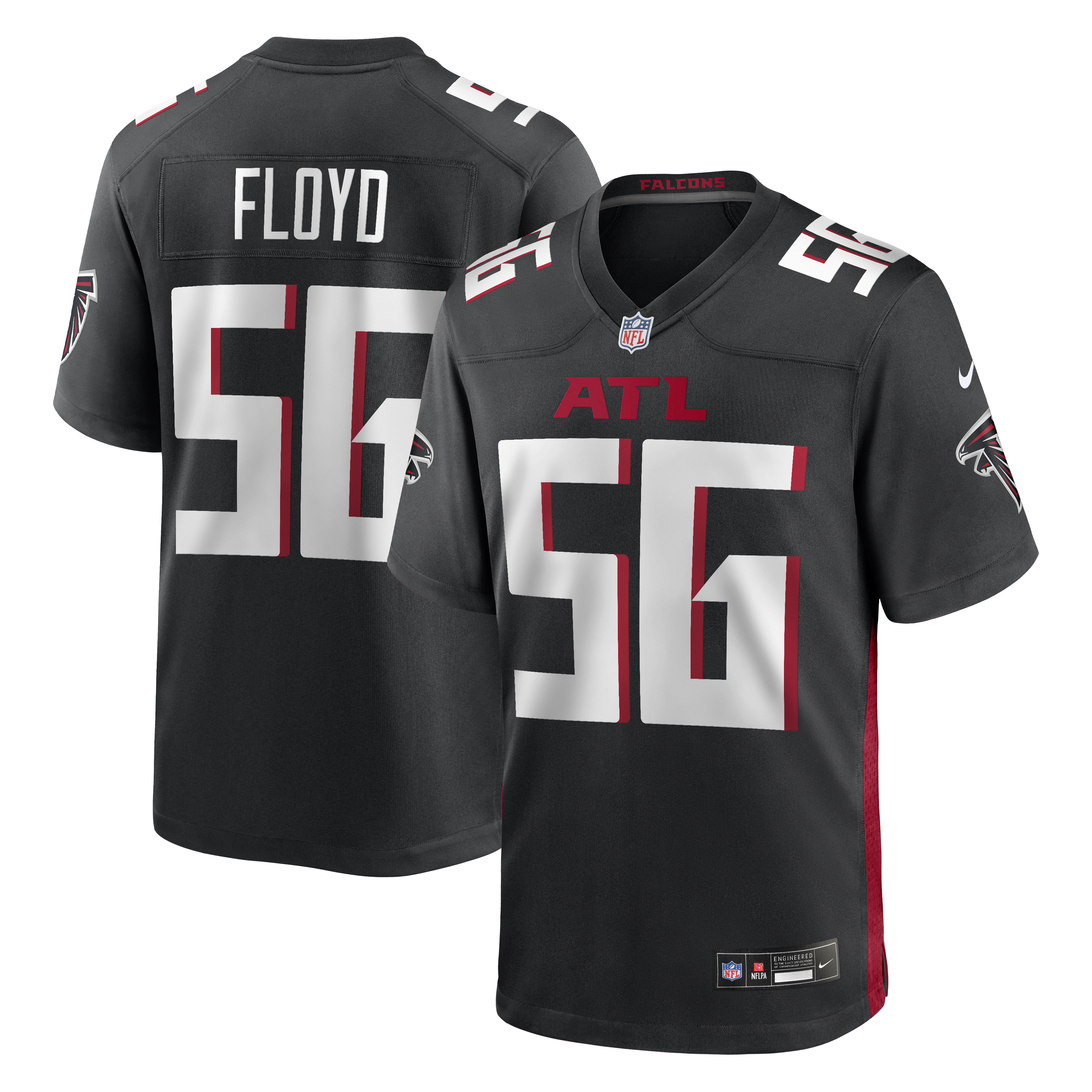 Leonard Floyd Atlanta Falcons Team Game Jersey - Black | Stitched Football Jersey TJS2171
