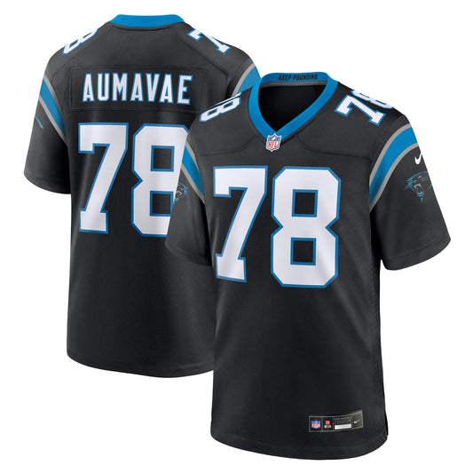 Popo Aumavae Carolina Panthers Team Game Jersey - Black | Stitched Football Jersey TJS1988