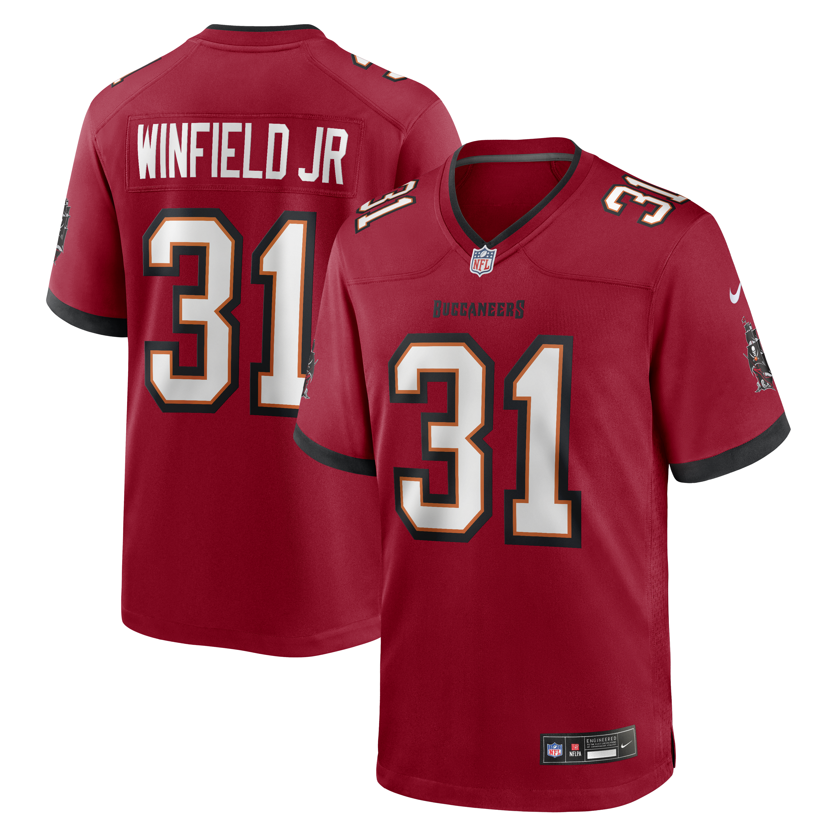 Antoine Winfield Jr. Tampa Bay Buccaneers Game Jersey - Red | Stitched Football Jersey TJS2077