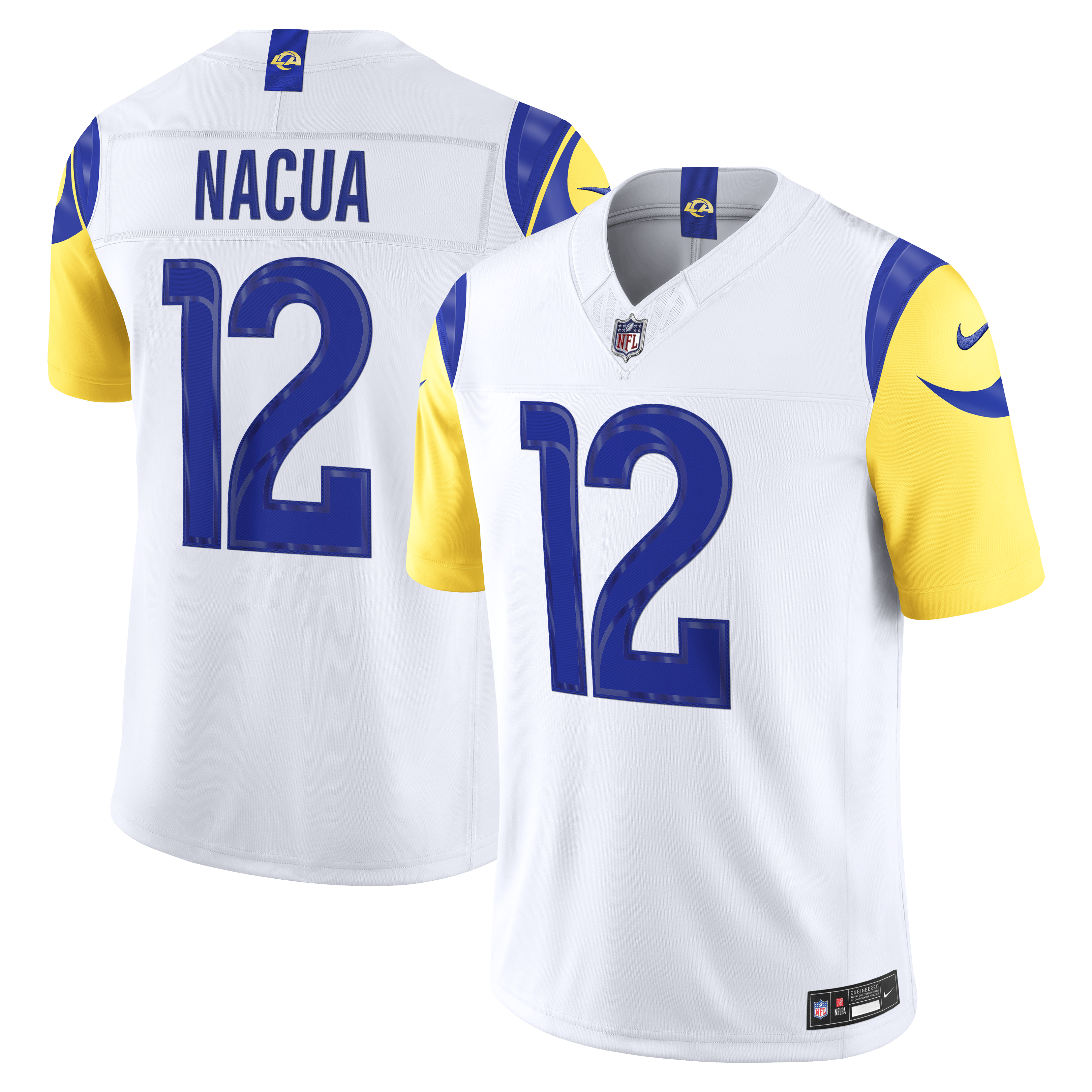 Puka Nacua Los Angeles Rams Vapor F.U.S.E. Stitched Limited Jersey - White | Stitched Football Jersey TJS2163