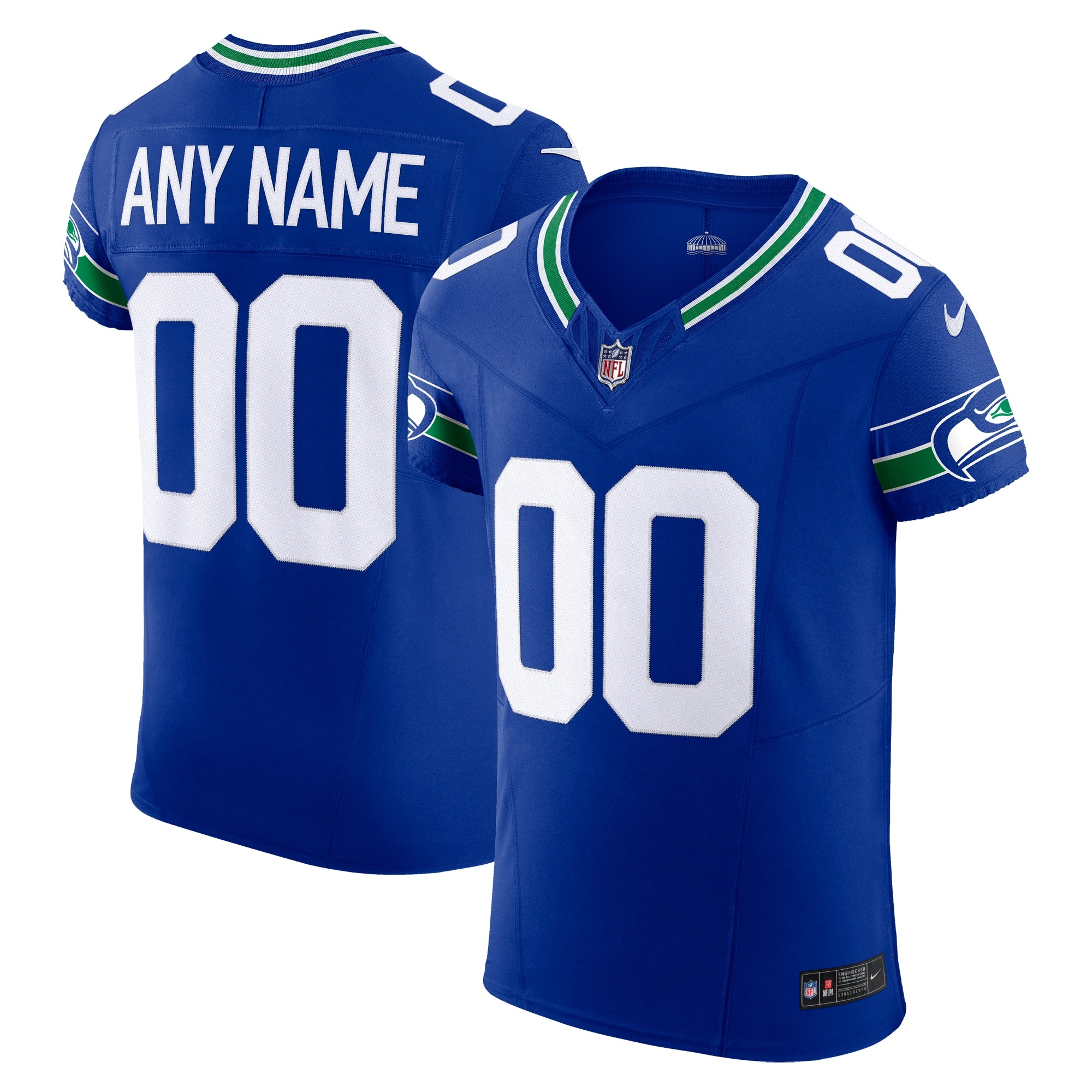 Seattle Seahawks Alternate Vapor F.U.S.E. Elite Custom Jersey - Men's Royal | Stitched Football Jersey TJS2372