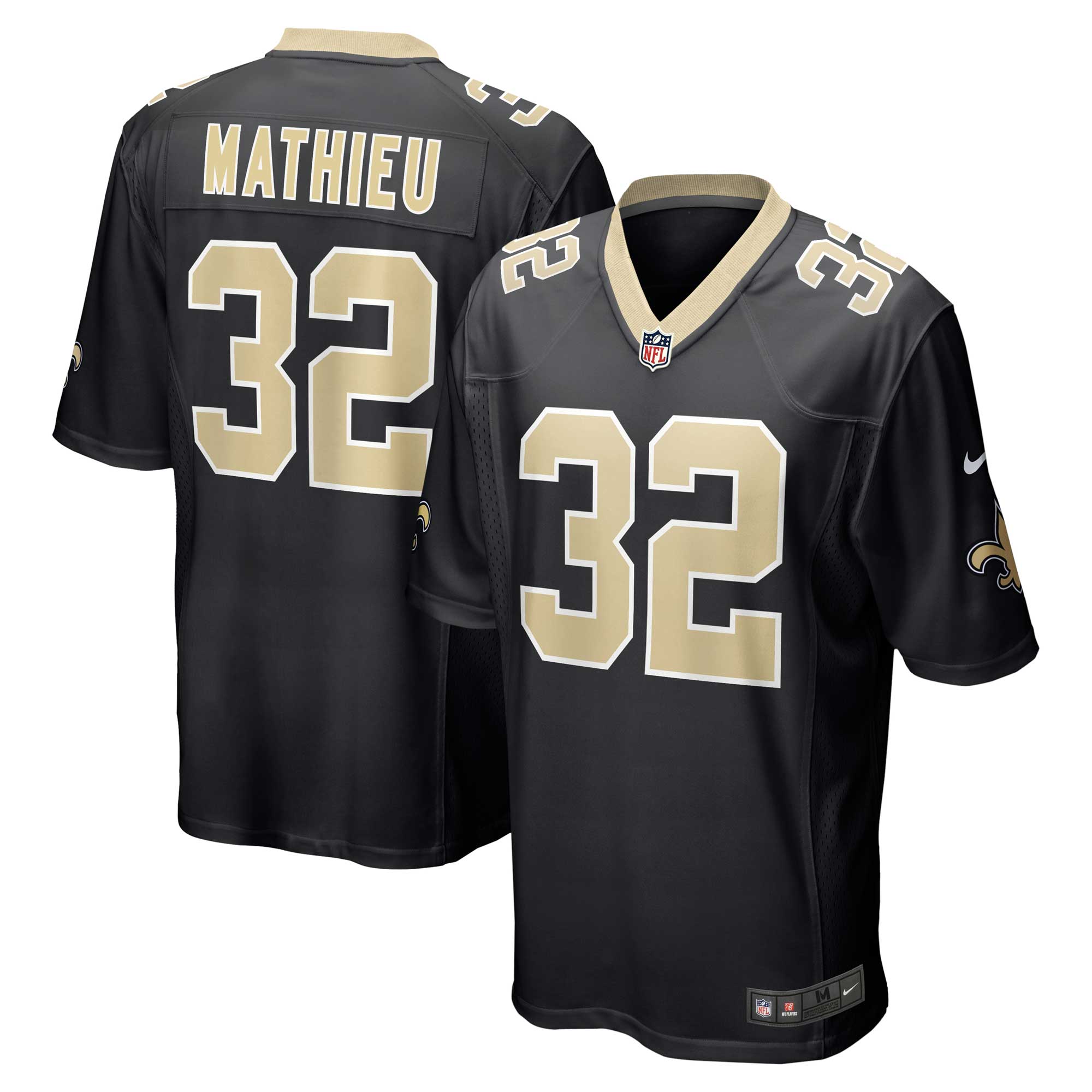Tyrann Mathieu New Orleans Saints Game Jersey - Black | Stitched Football Jersey TJS2379