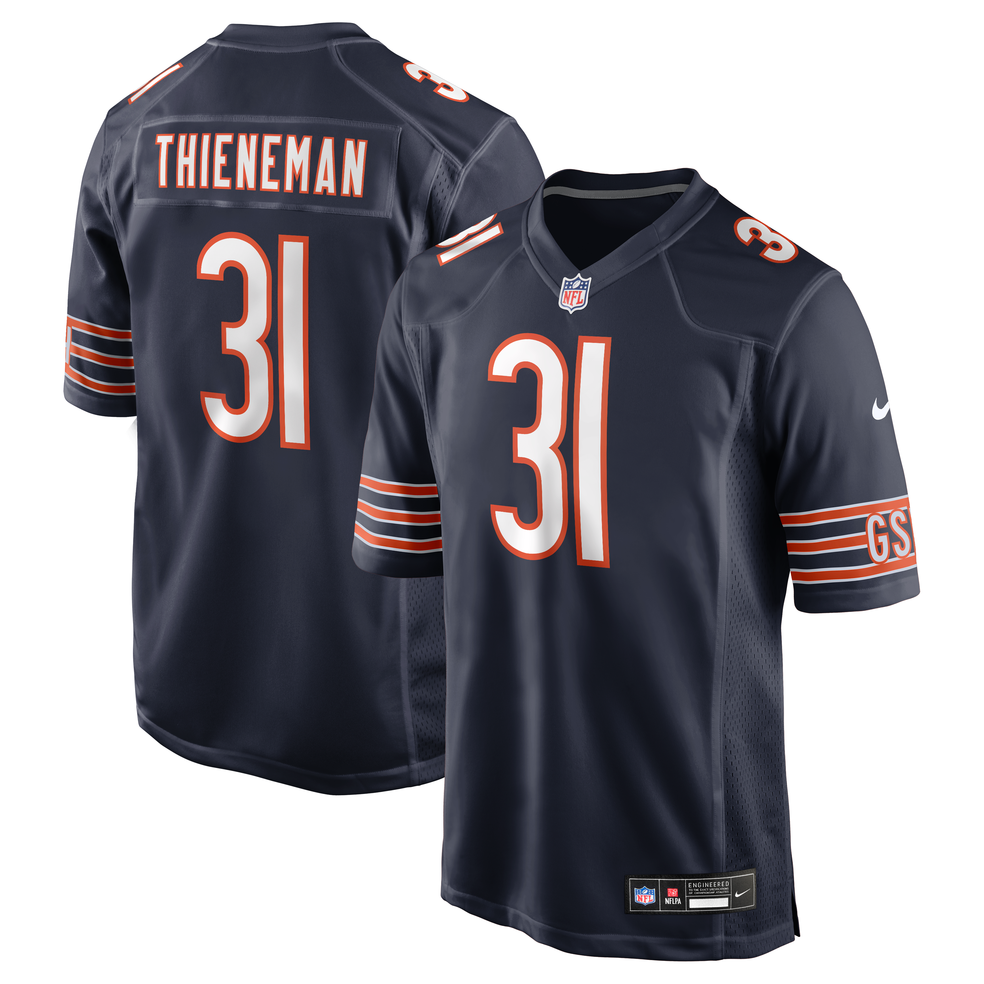 Dillon Thieneman Chicago Bears 2026 NFL Draft First Round Pick No. 25 Team Game Jersey - Navy | Stitched Football Jersey TJS2281