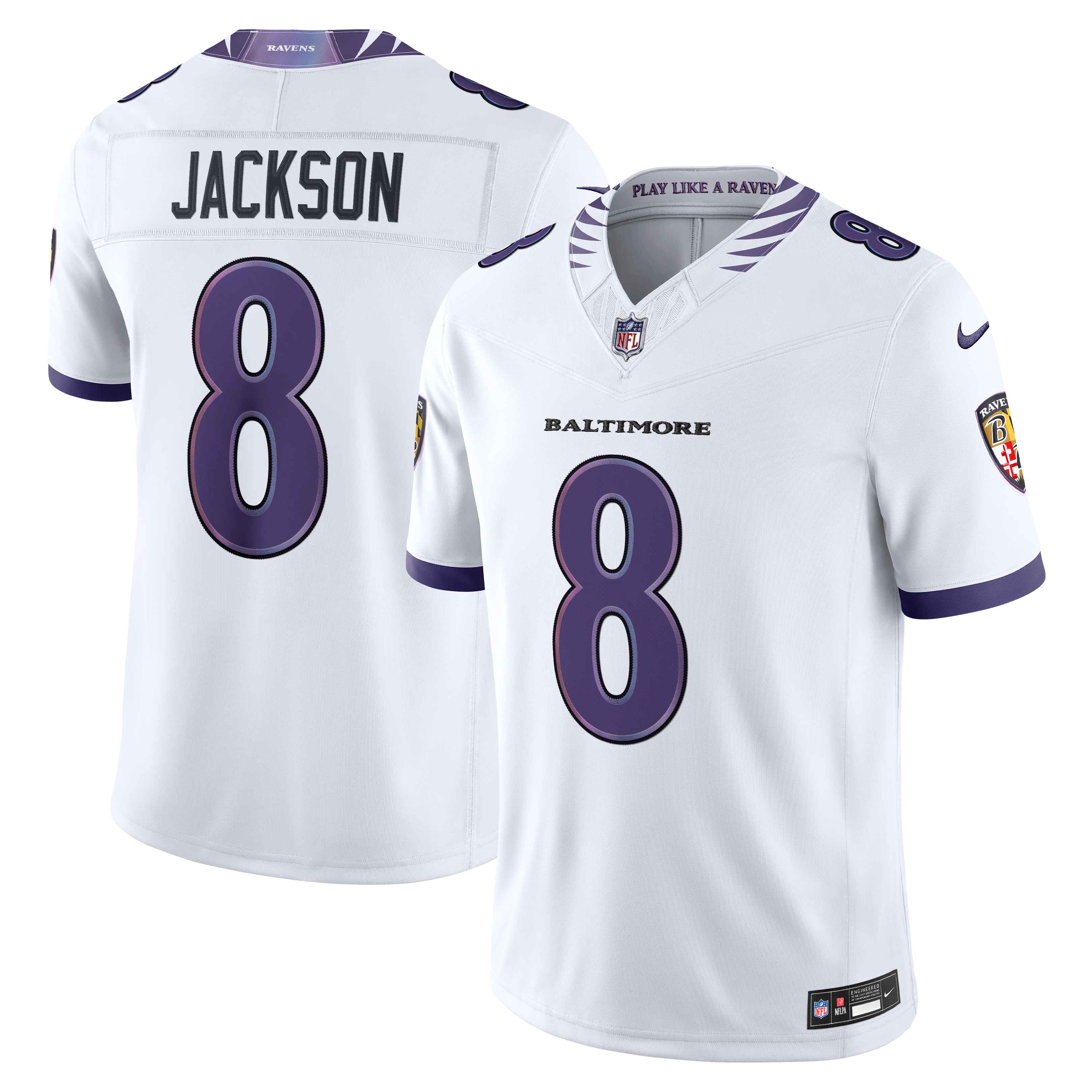 Lamar Jackson Baltimore Ravens Vapor F.U.S.E. Stitched Limited Jersey - White | Stitched Football Jersey TJS2484