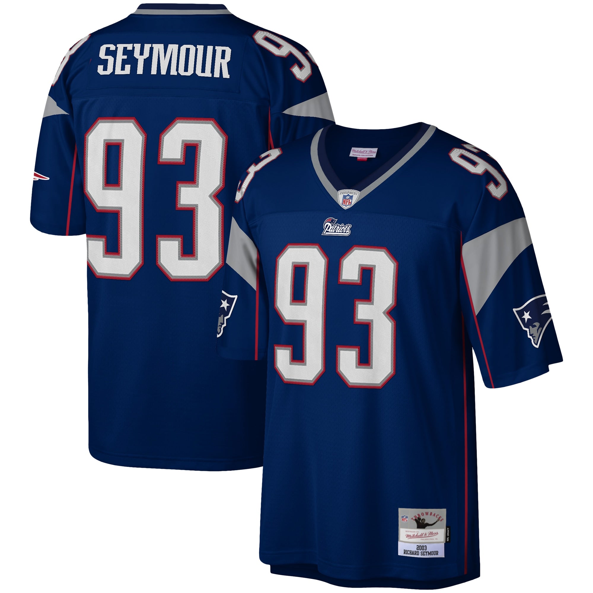 Richard Seymour New England Patriots M & N Legacy Replica Jersey - Navy | Stitched Football Jersey TJS2487