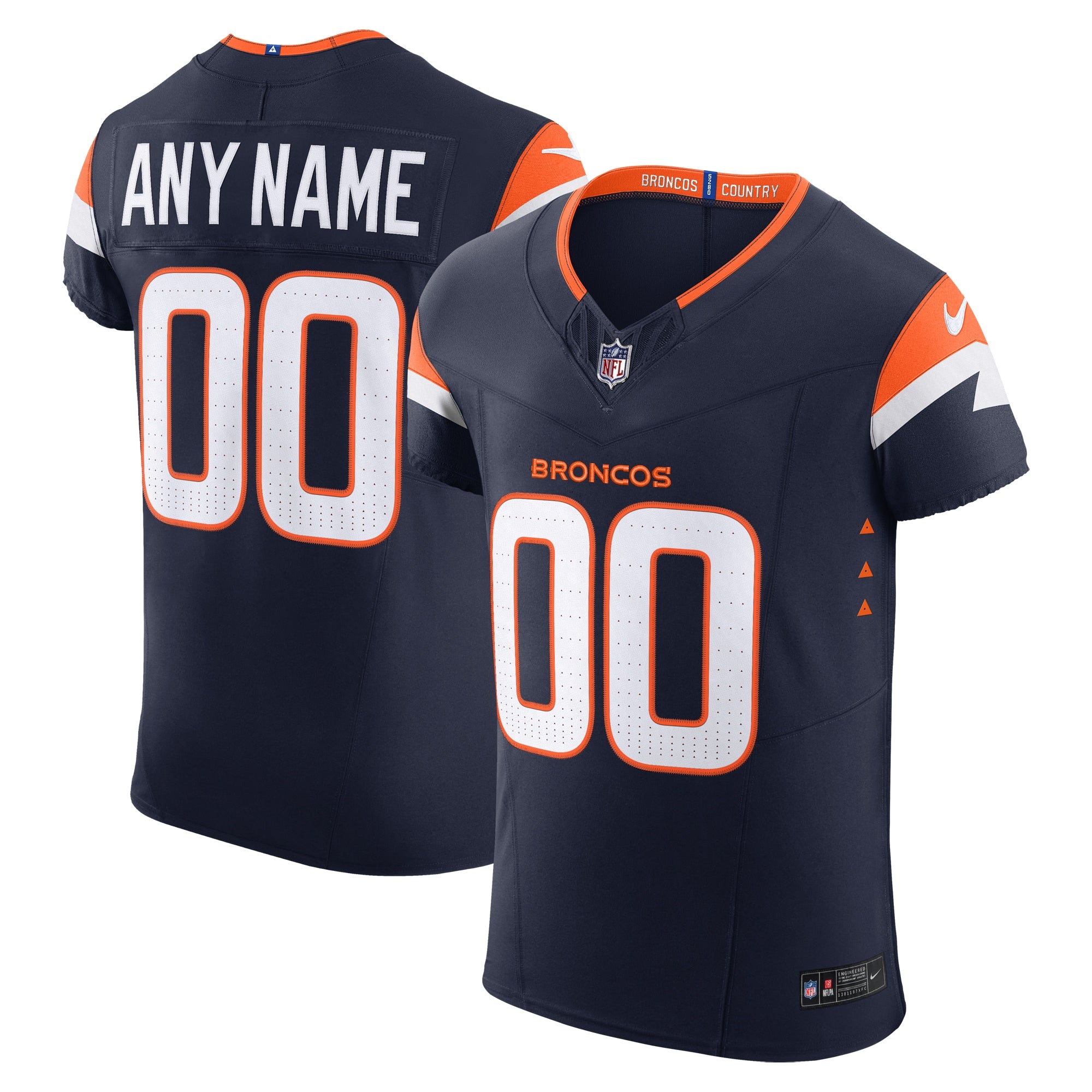 Denver Broncos Alternate Vapor F.U.S.E. Elite Custom Jersey - Navy | Stitched Football Jersey TJS2421
