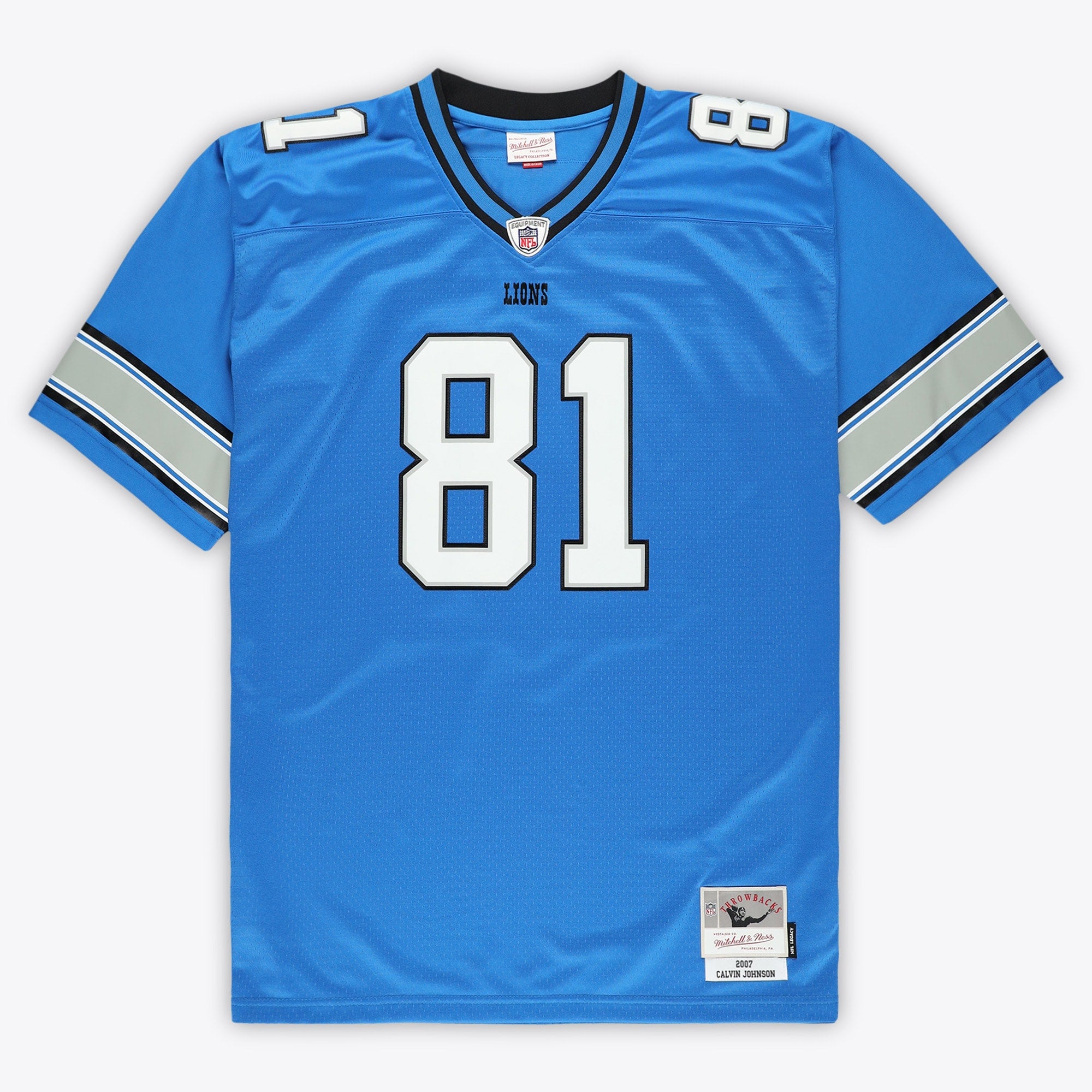 Calvin Johnson Detroit Lions M & N Big & Tall 2007 Legacy Retired Player Jersey - Blue | Stitched Football Jersey TJS2497