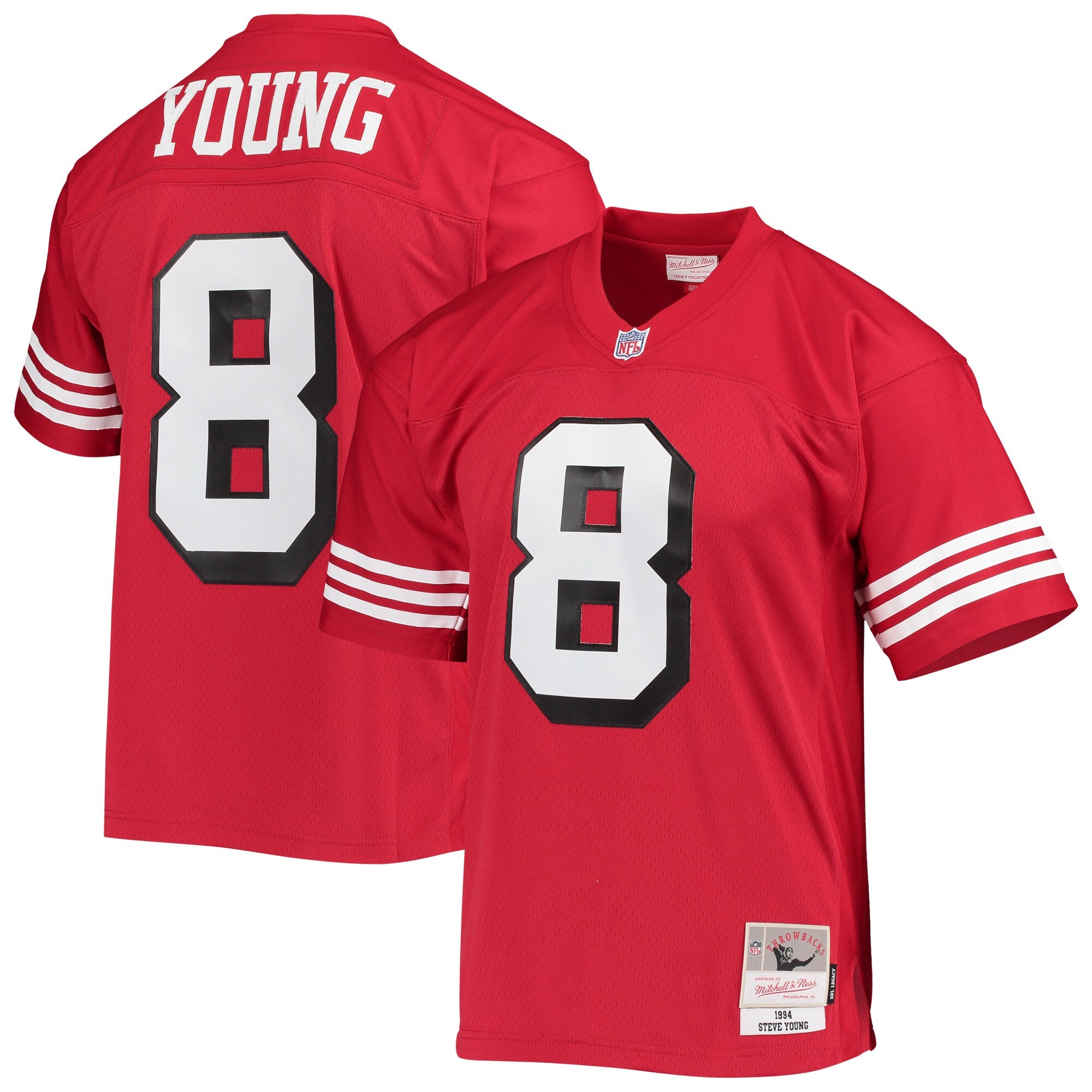 Steve Young San Francisco 49ers M & N Legacy Replica Jersey - Scarlet | Stitched Football Jersey TJS2240