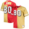 Jerry Rice San Francisco 49ers M & N Big & Tall Split Legacy Retired Player Replica Jersey - Scarlet/Gold | Stitched Football Jersey TJS2293