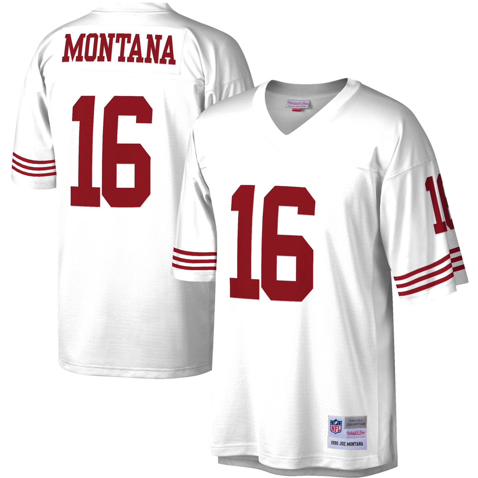 Joe Montana San Francisco 49ers M & N 1990 Legacy Replica Jersey - White | Stitched Football Jersey TJS2263