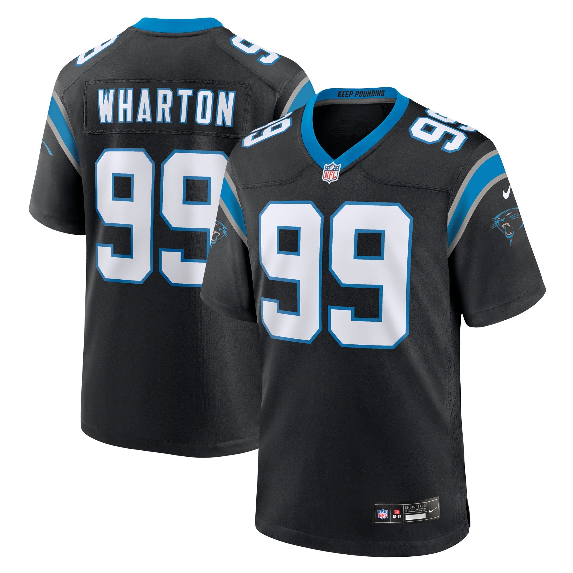Tershawn Wharton Carolina Panthers Team Game Jersey - Black | Stitched Football Jersey TJS2274