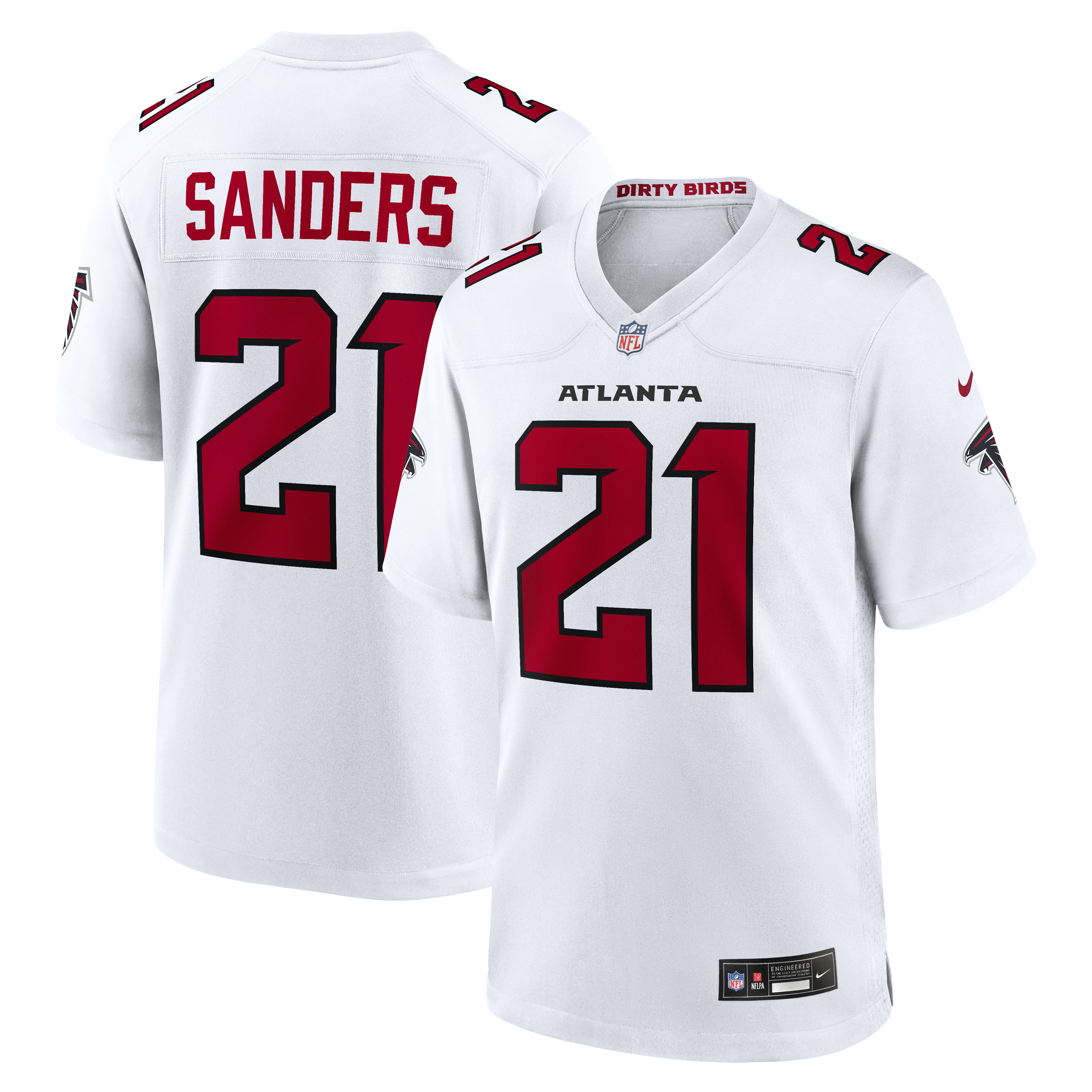 Deion Sanders Atlanta Falcons Retired Player Game Jersey - White | Stitched Football Jersey TJS2315