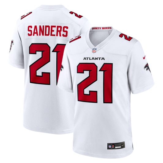 Deion Sanders Atlanta Falcons Retired Player Game Jersey - White | Stitched Football Jersey TJS2315