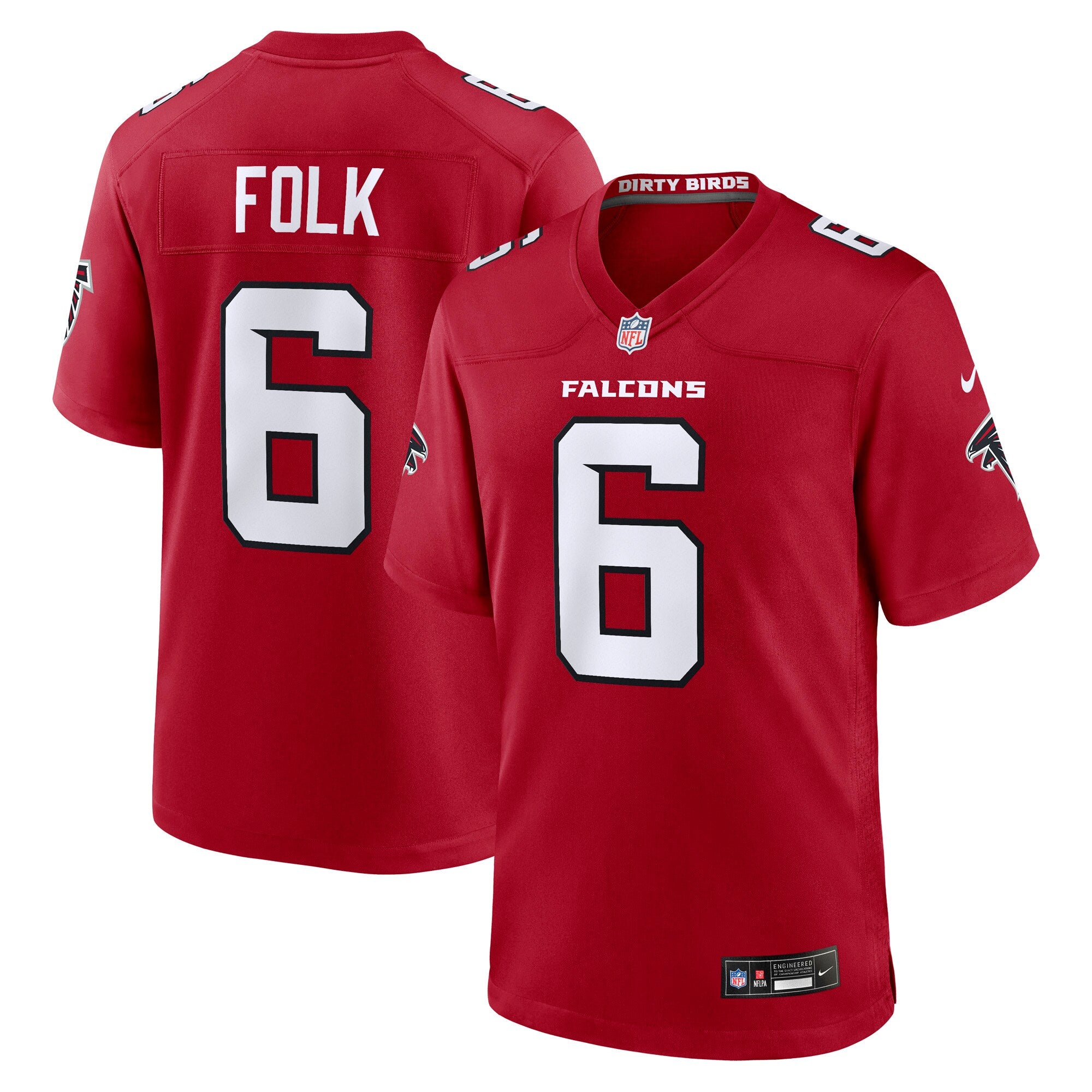 Nick Folk Atlanta Falcons Team Game Jersey - Red | Stitched Football Jersey TJS2466
