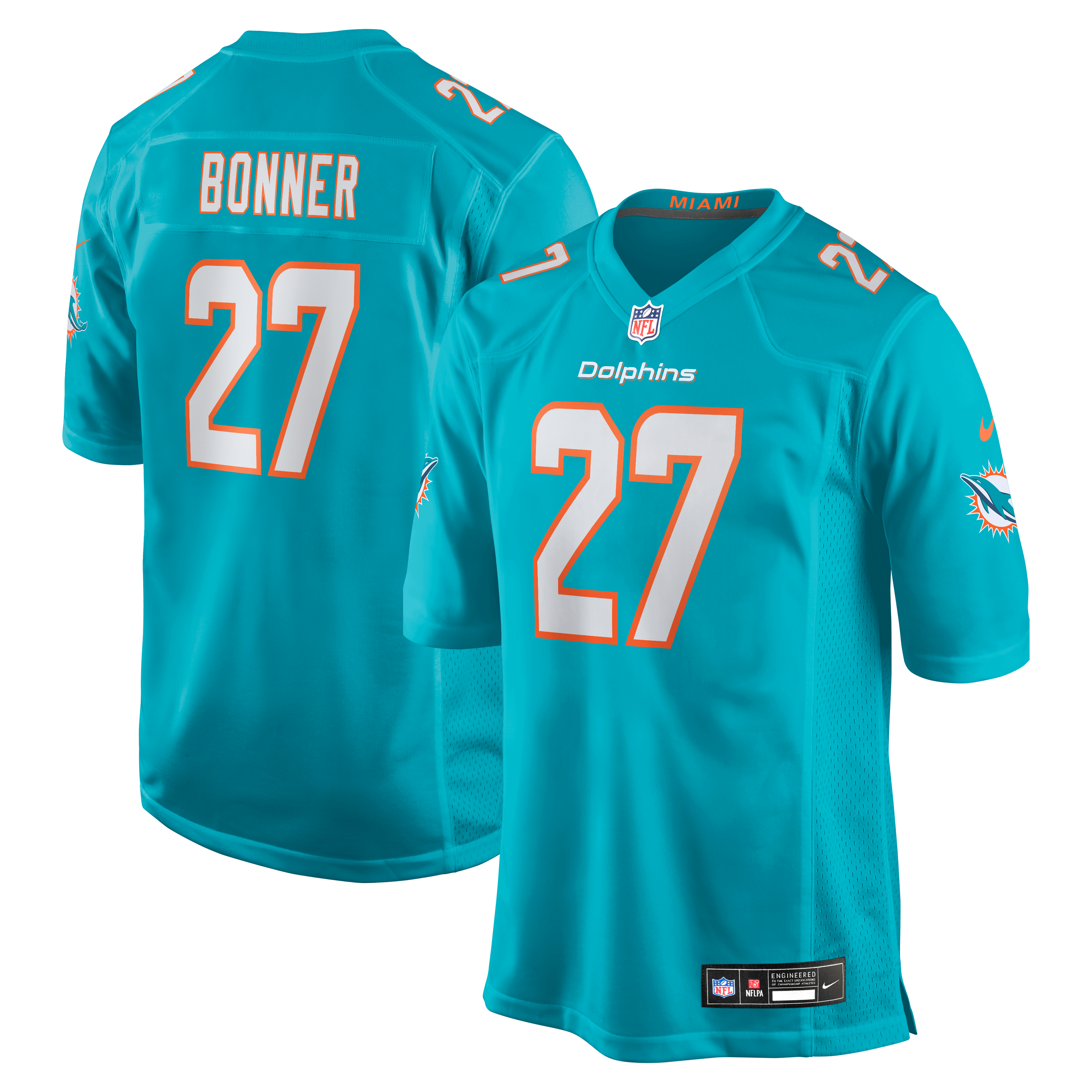 Ethan Bonner Miami Dolphins Game Jersey - Aqua | Stitched Football Jersey TJS2256