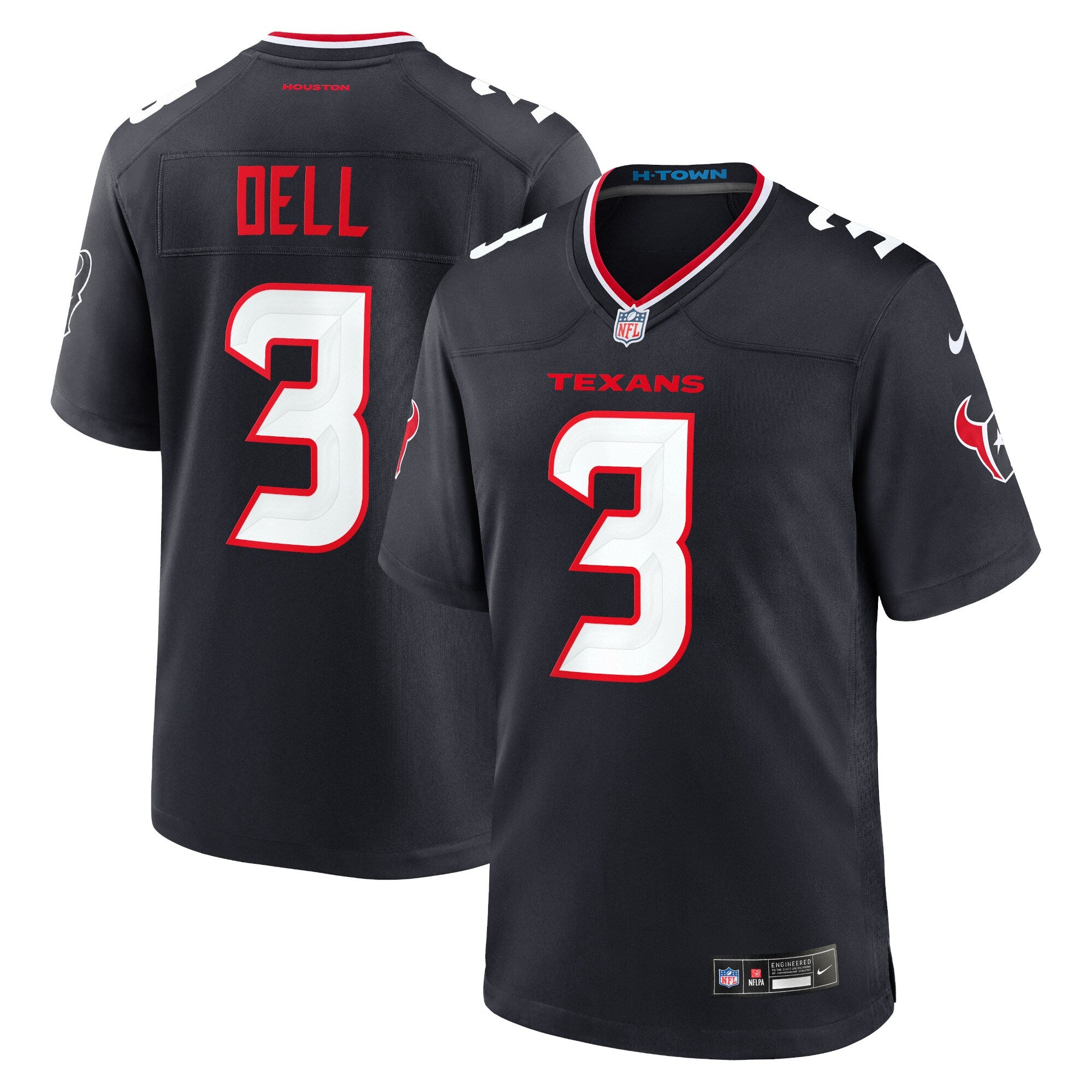 Tank Dell Houston Texans Game Jersey - Navy | Stitched Football Jersey TJS2272