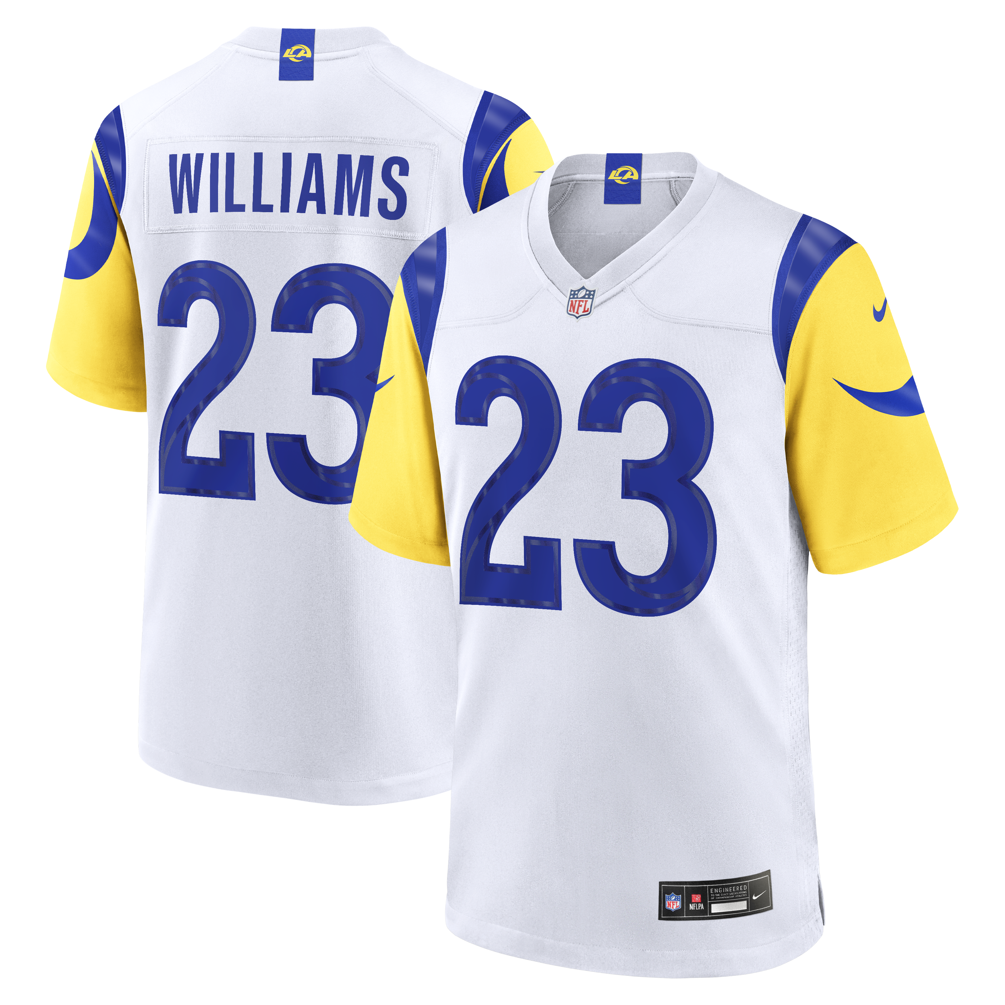 Kyren Williams Los Angeles Rams White Game Player Jersey - White | Stitched Football Jersey TJS2499