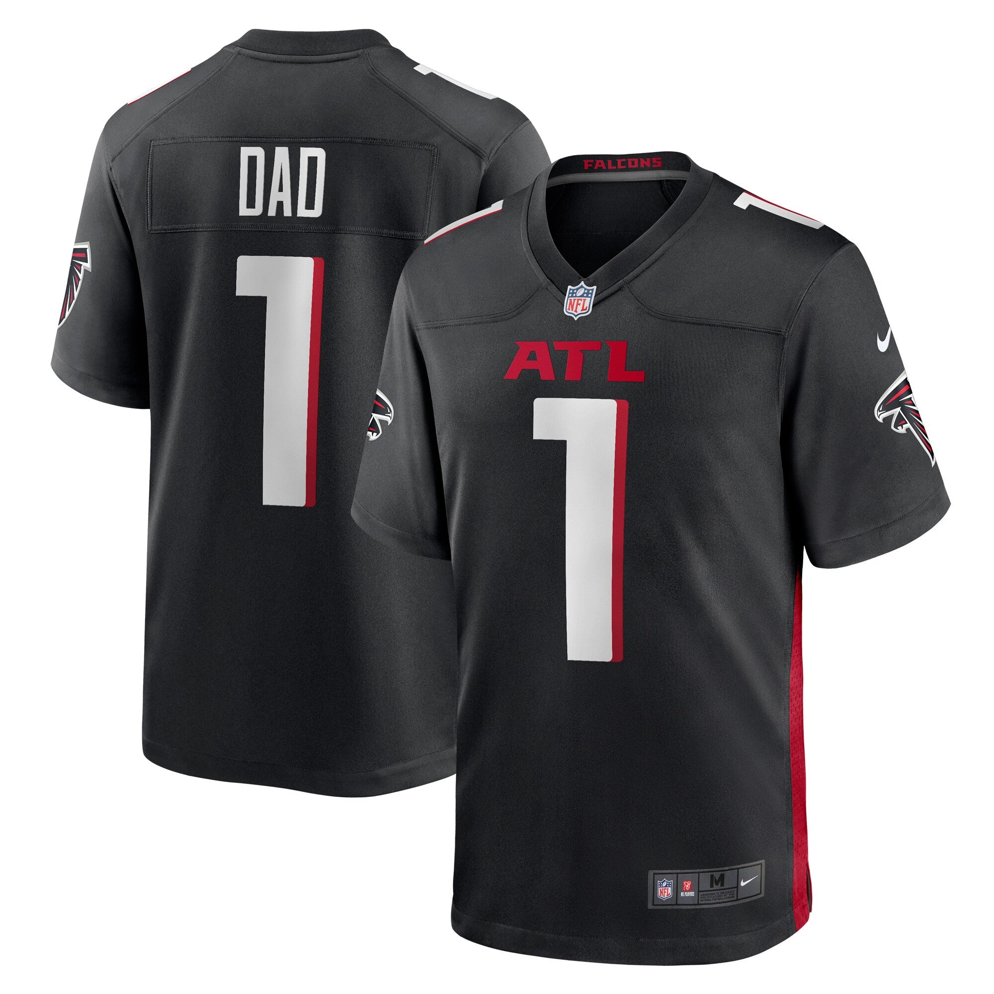 Number 1 Dad Atlanta Falcons Game Jersey - Black | Stitched Football Jersey TJS2258