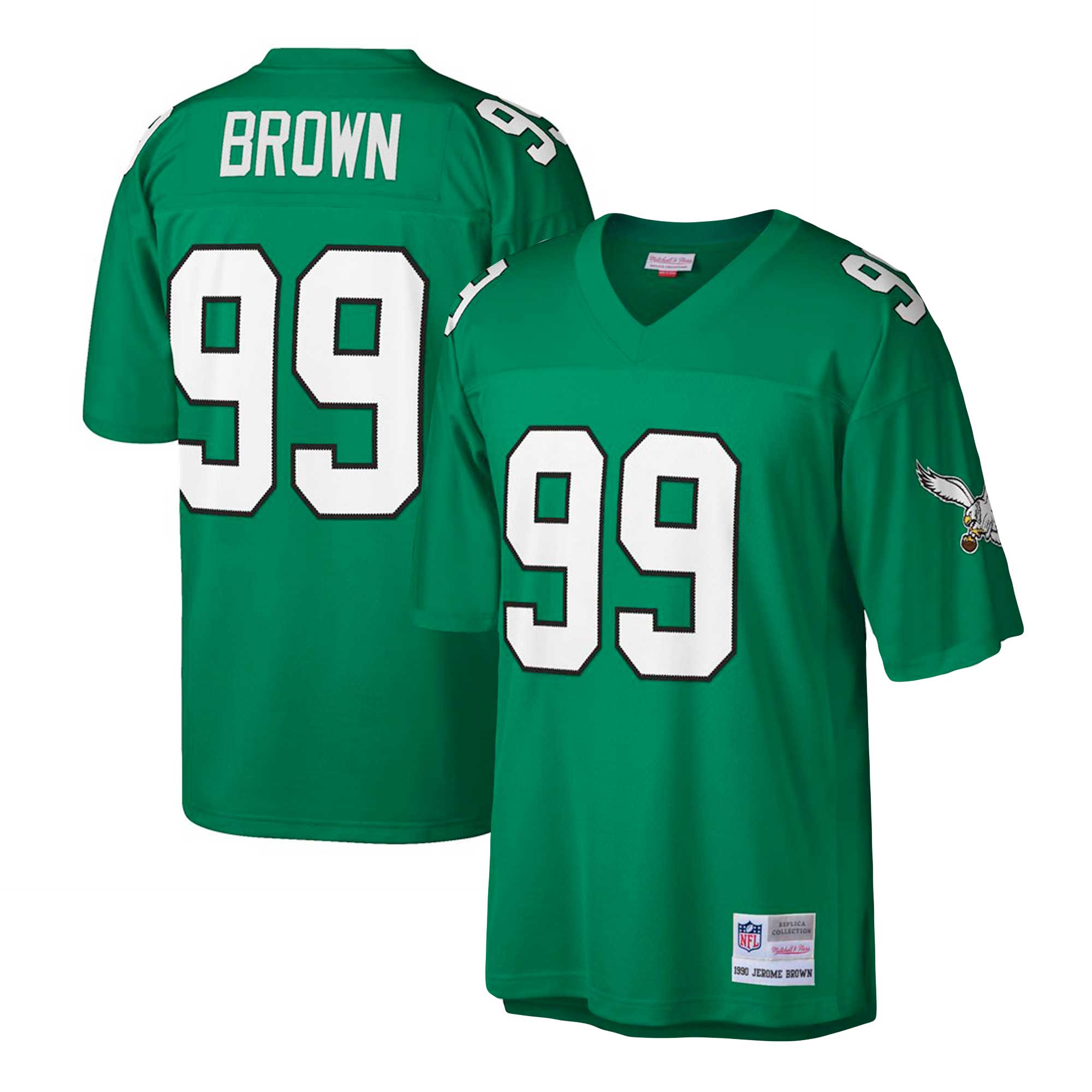 Jerome Brown Philadelphia Eagles M & N Big & Tall 1990 Retired Player Replica Jersey - Kelly Green | Stitched Football Jersey TJS2333