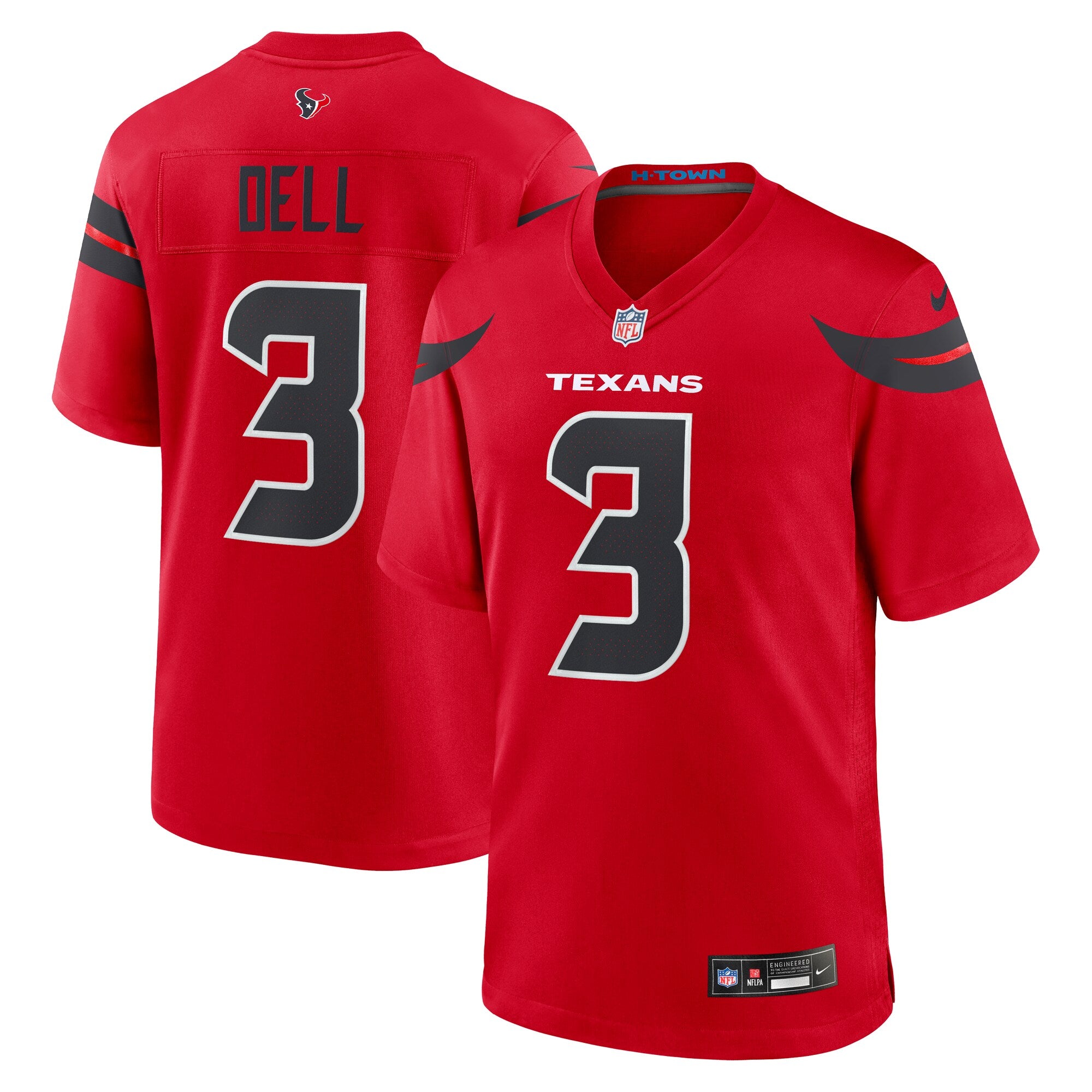 Tank Dell Houston Texans Alternate Game Jersey - Red | Stitched Football Jersey TJS2342