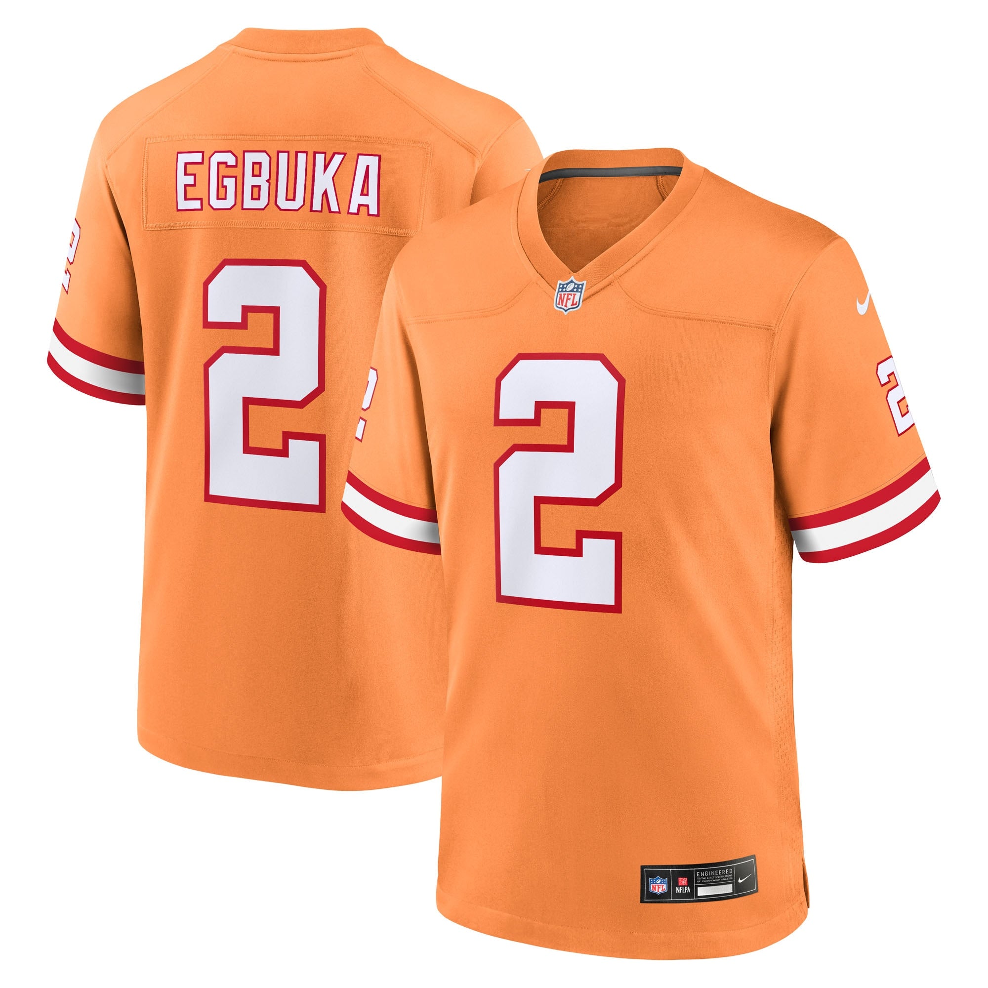 Emeka Egbuka Tampa Bay Buccaneers Alternate 2 Game Jersey - Creamsicle | Stitched Football Jersey TJS2478