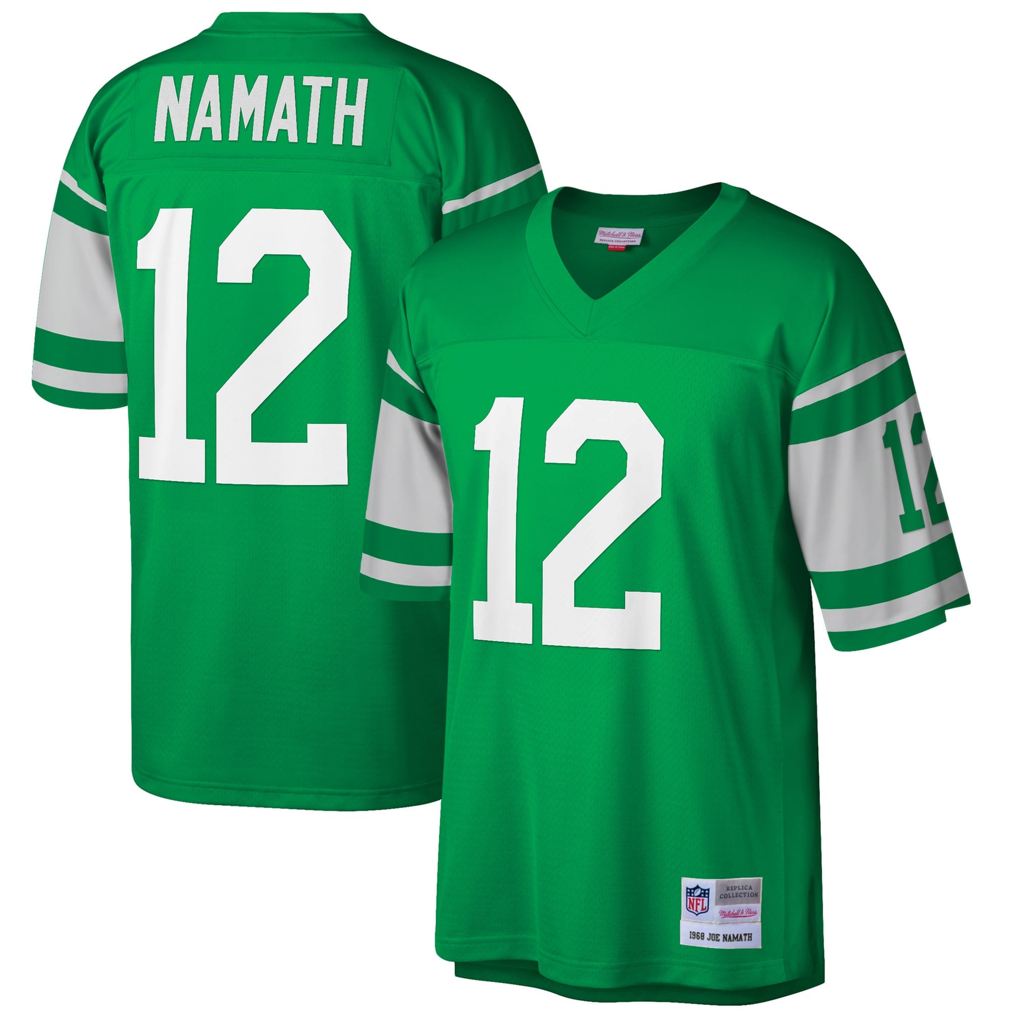 Joe Namath New York Jets M & N Big & Tall 1968 Retired Player Replica Jersey - Green | Stitched Football Jersey TJS2301