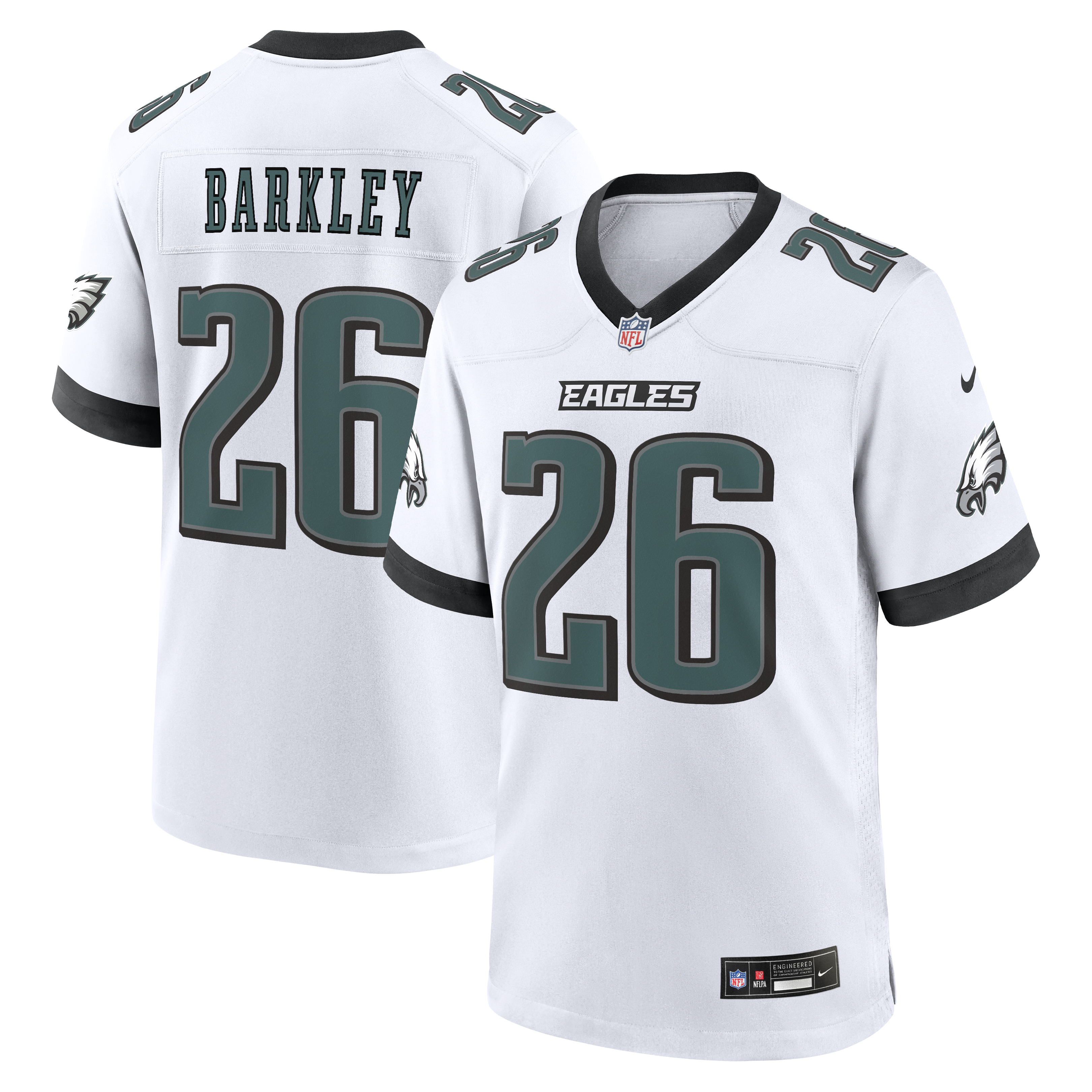Saquon Barkley Philadelphia Eagles Game Jersey - White | Stitched Football Jersey TJS2288