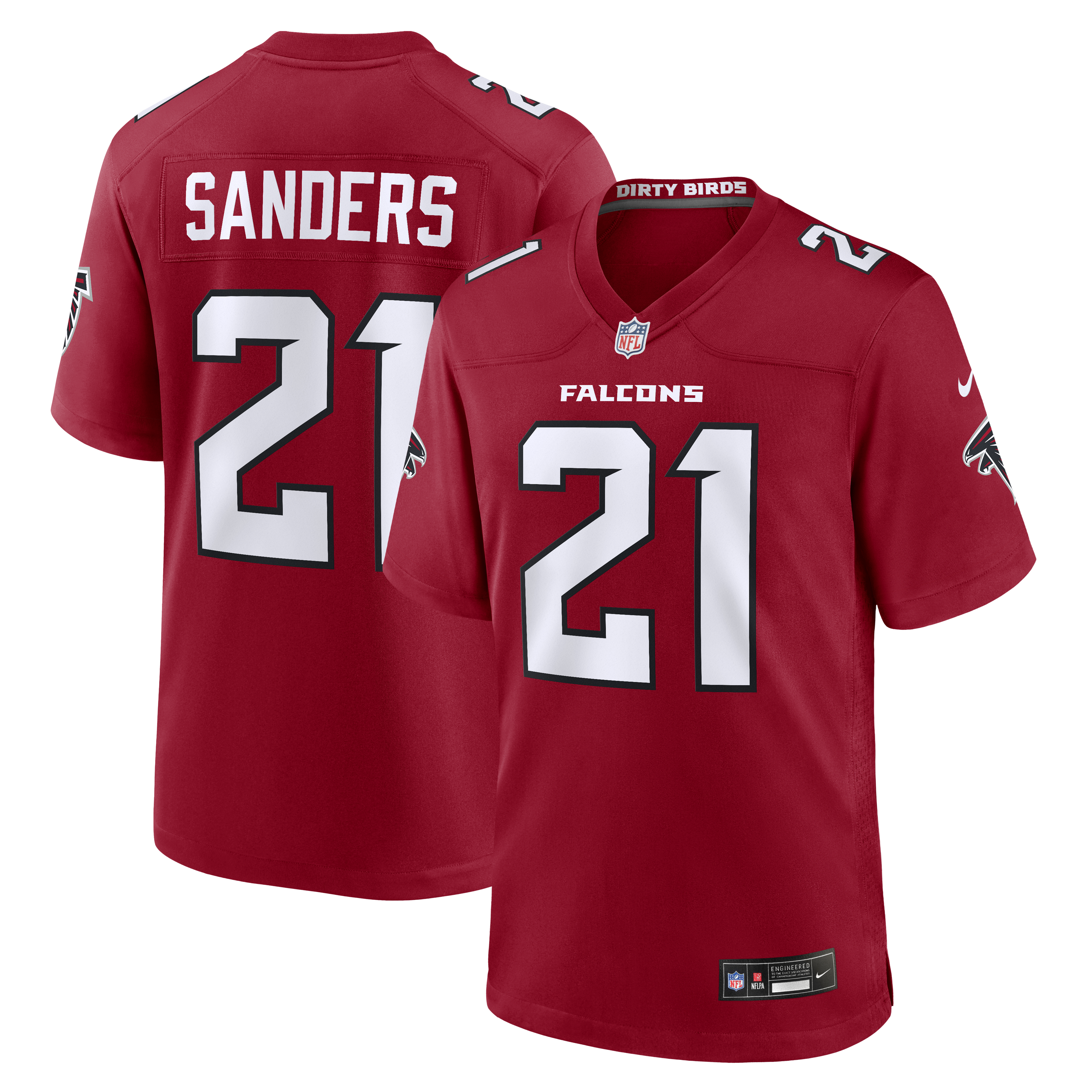 Deion Sanders Atlanta Falcons Retired Player Game Jersey - Red | Stitched Football Jersey TJS2376