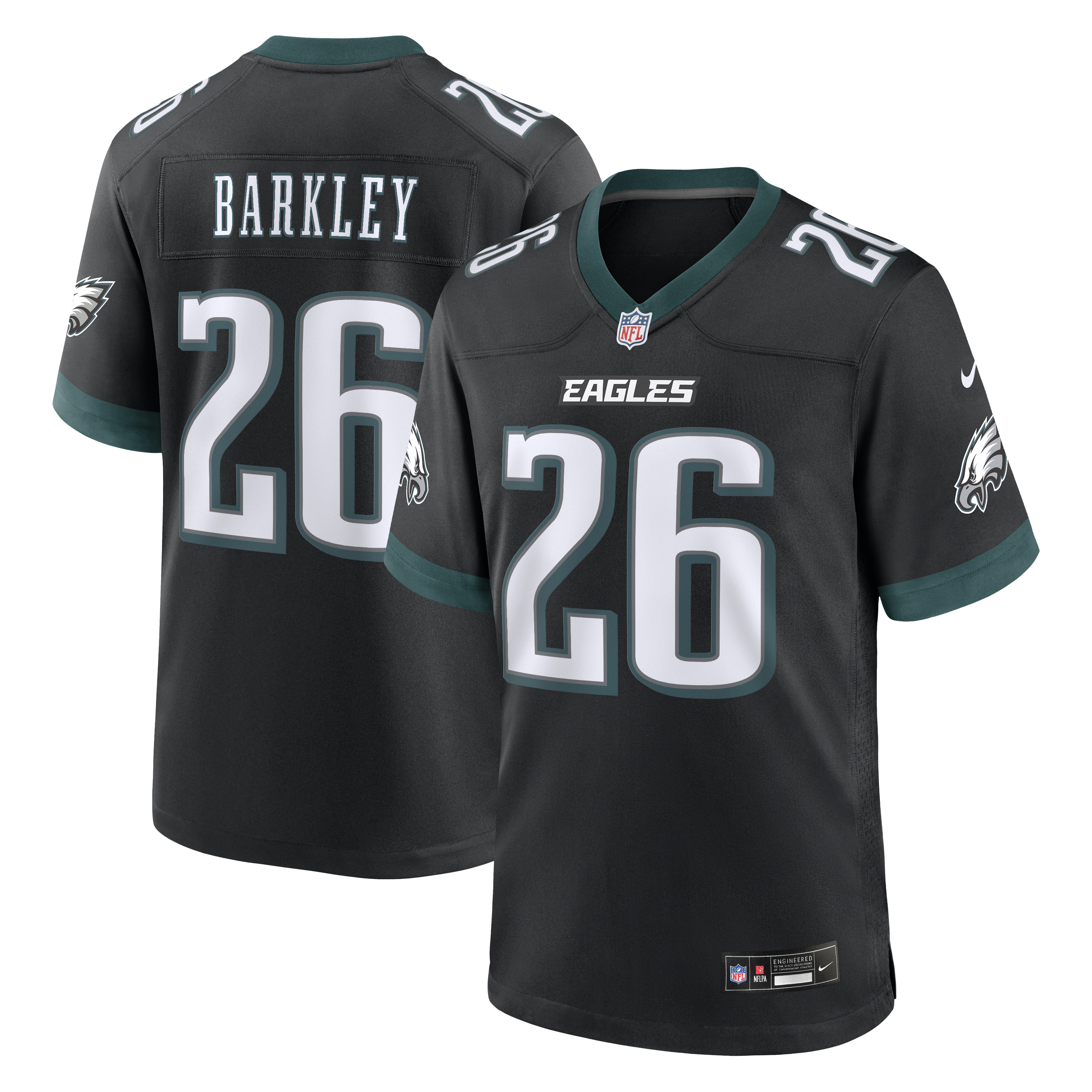 Saquon Barkley Philadelphia Eagles Alternate Game Jersey - Black | Stitched Football Jersey TJS2227