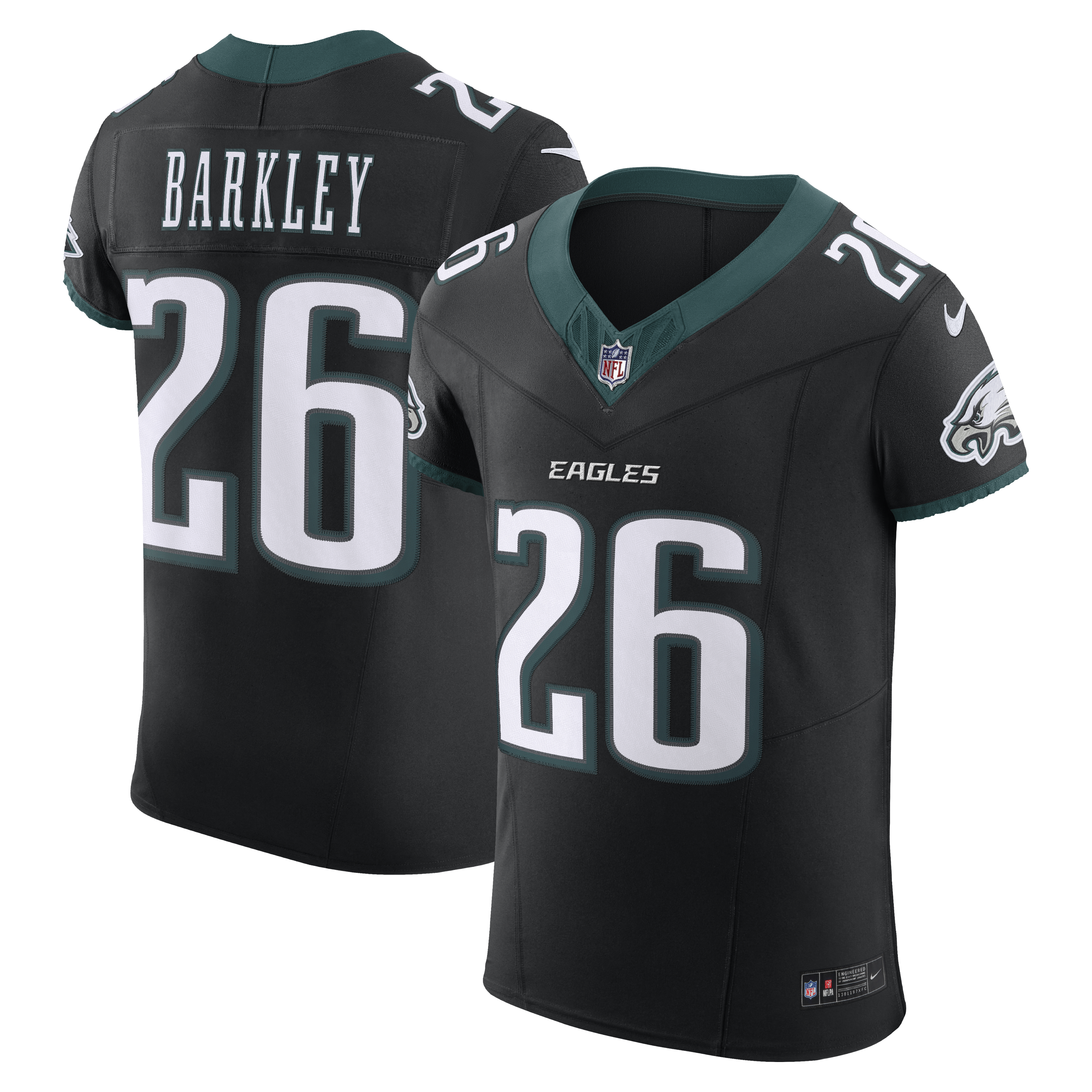 Saquon Barkley Philadelphia Eagles Alternate Vapor F.U.S.E. Elite Jersey - Black | Stitched Football Jersey TJS2456