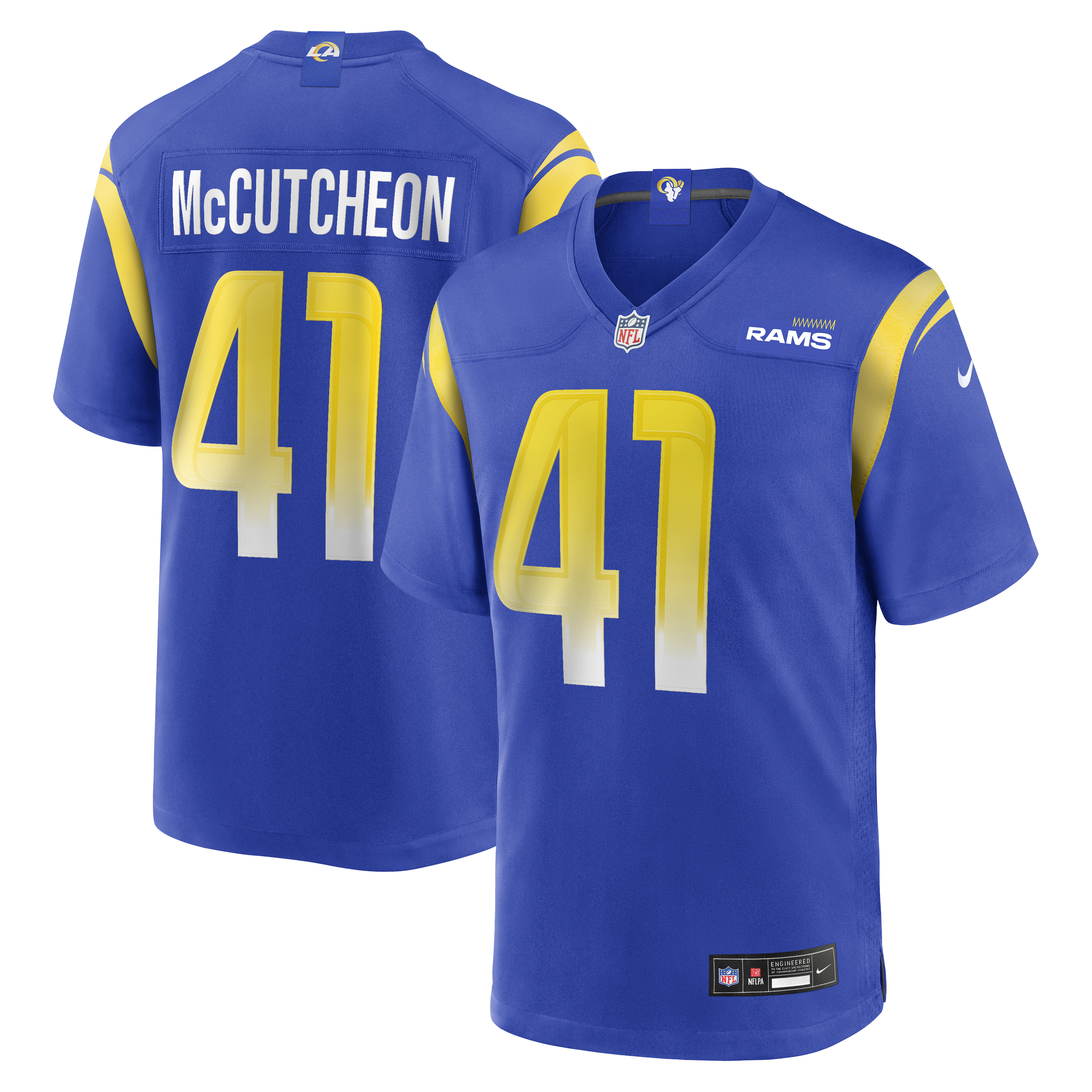 Cameron McCutcheon Los Angeles Rams Game Jersey - Royal | Stitched Football Jersey TJS2268