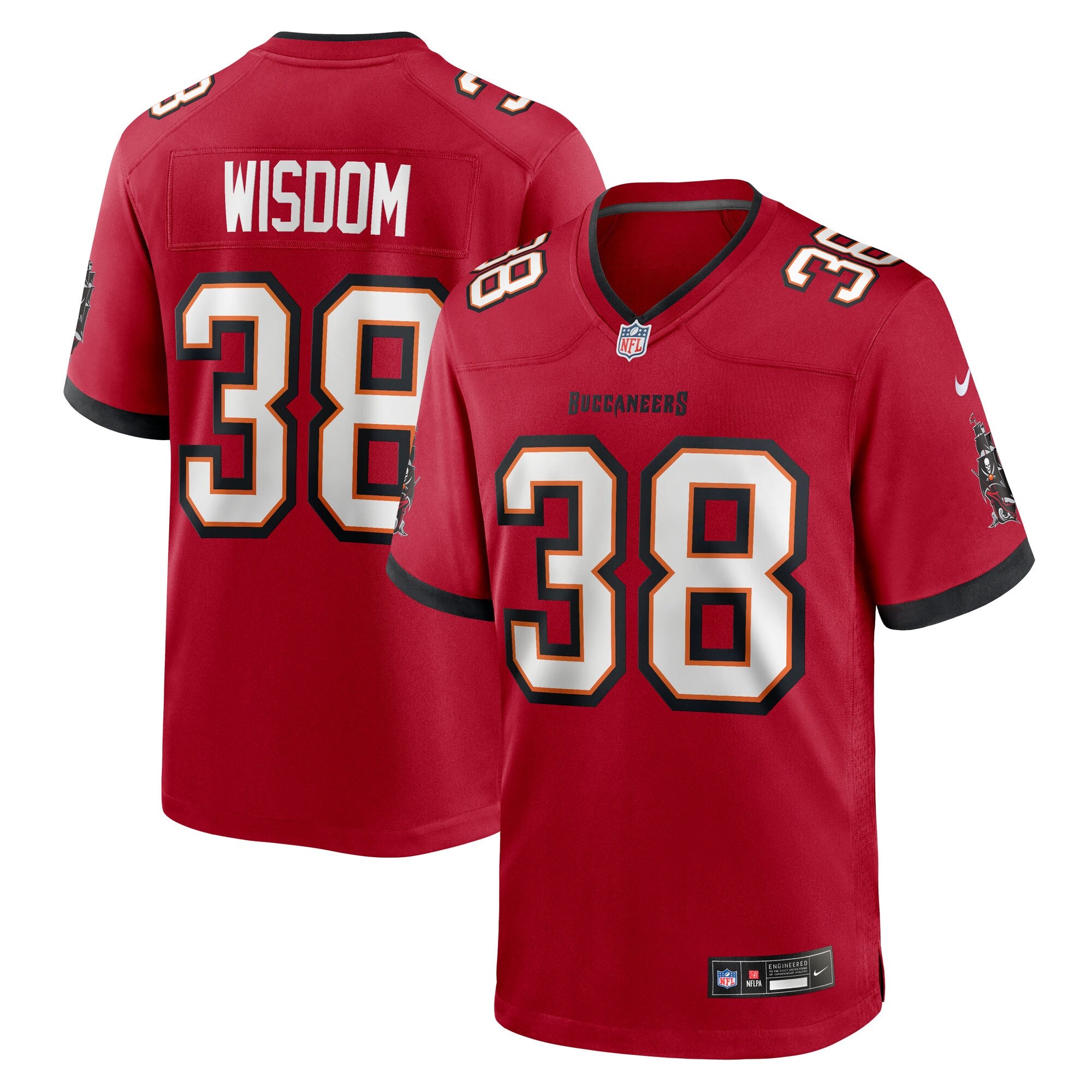 Rashad Wisdom Tampa Bay Buccaneers Team Game Jersey - Red | Stitched Football Jersey TJS2248