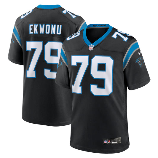 Ikem Ekwonu Carolina Panthers Game Jersey - Black | Stitched Football Jersey TJS2316