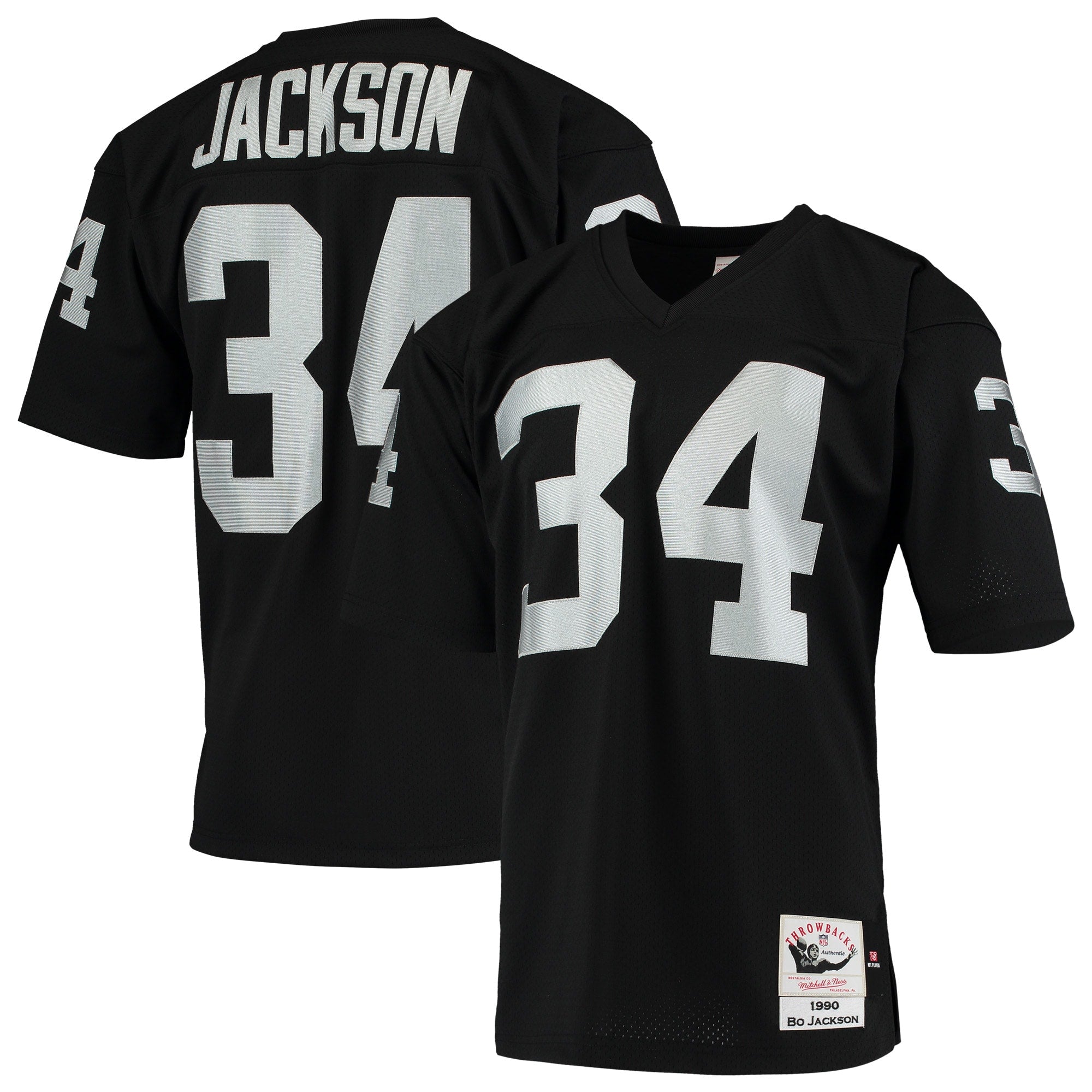 Bo Jackson Las Vegas Raiders 1990 M & N Throwback Retired Player Jersey - Black | Stitched Football Jersey TJS2357