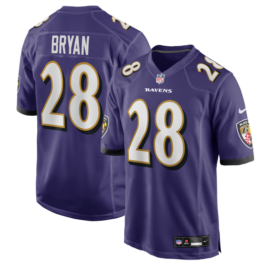 Taven Bryan Baltimore Ravens Team Game Jersey - Purple | Stitched Football Jersey TJS2203