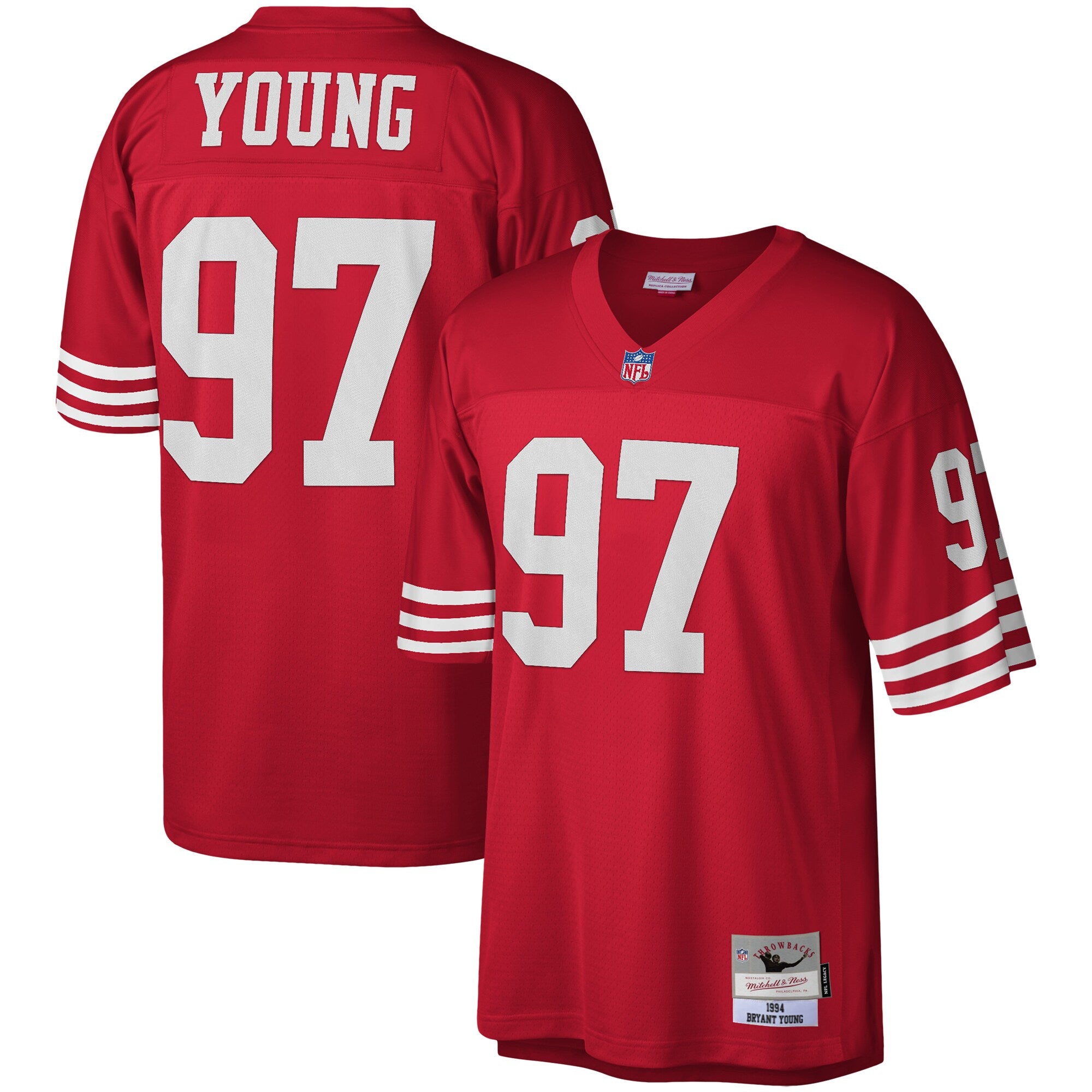 Bryant Young San Francisco 49ers M & N Legacy Replica Jersey - Scarlet | Stitched Football Jersey TJS2249