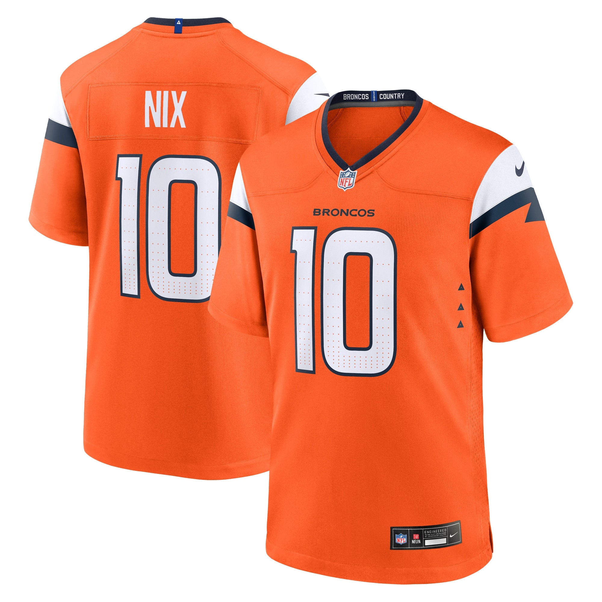 Bo Nix Denver Broncos Player Game Jersey - Orange | Stitched Football Jersey TJS2450