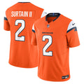 Patrick Surtain II Denver Broncos Team Vapor F.U.S.E. Limited Jersey - Orange | Stitched Football Jersey TJS2352