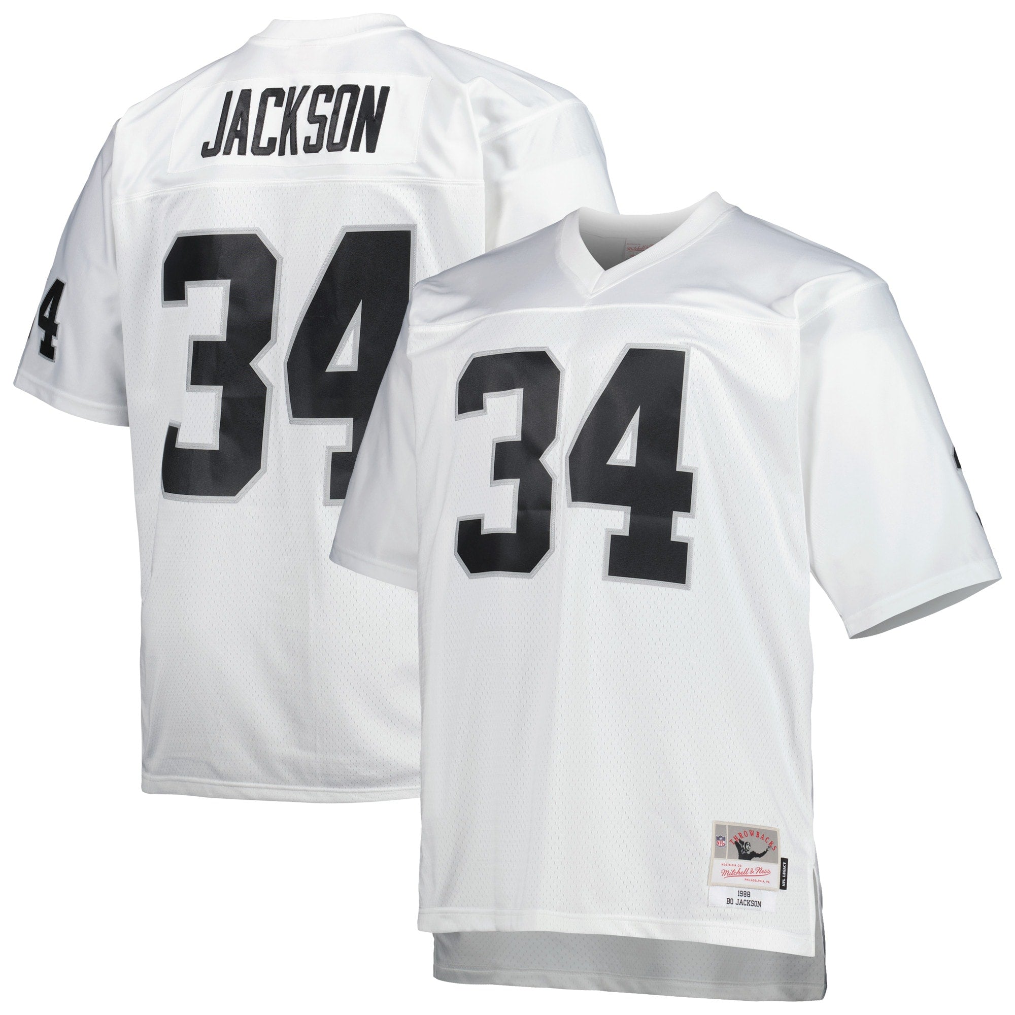 Bo Jackson Las Vegas Raiders M & N Big & Tall 1988 Retired Player Replica Jersey - White | Stitched Football Jersey TJS2420