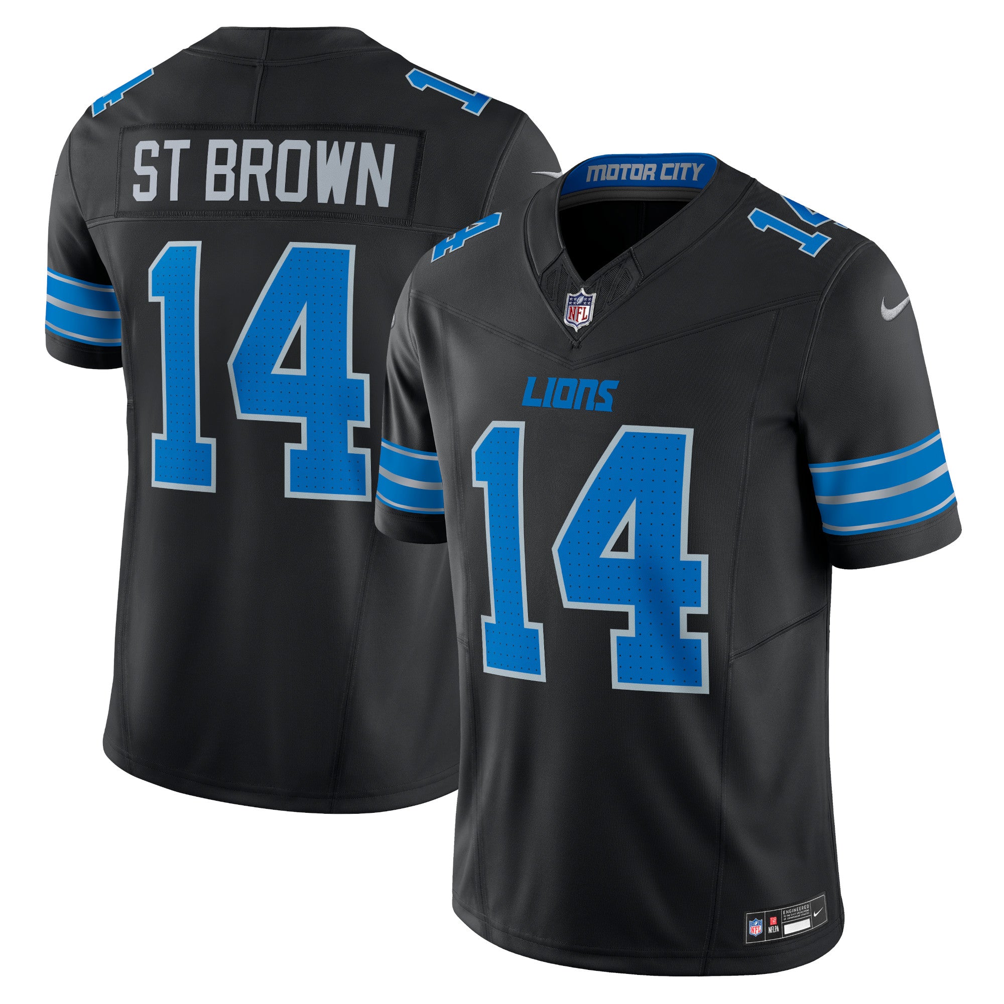 Amon-Ra St. Brown Detroit Lions 2nd Alternate Vapor F.U.S.E. Limited Jersey - Black | Stitched Football Jersey TJS2476