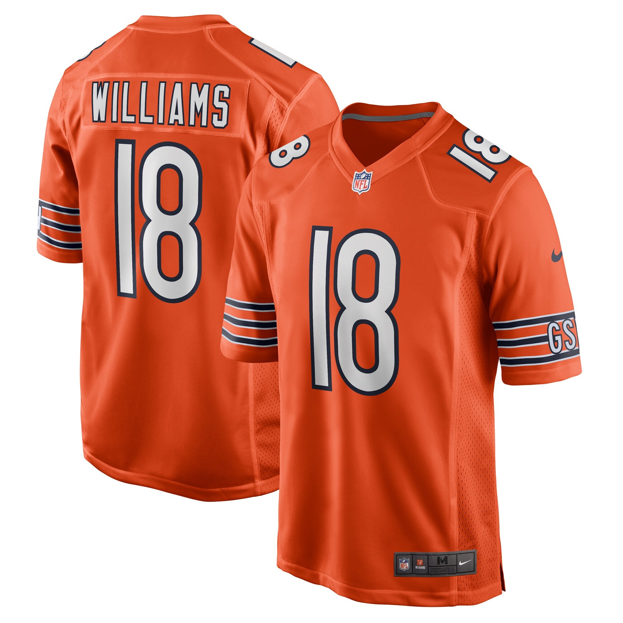 Caleb Williams Chicago Bears Alternate Player Game Jersey - Orange | Stitched Football Jersey TJS2469