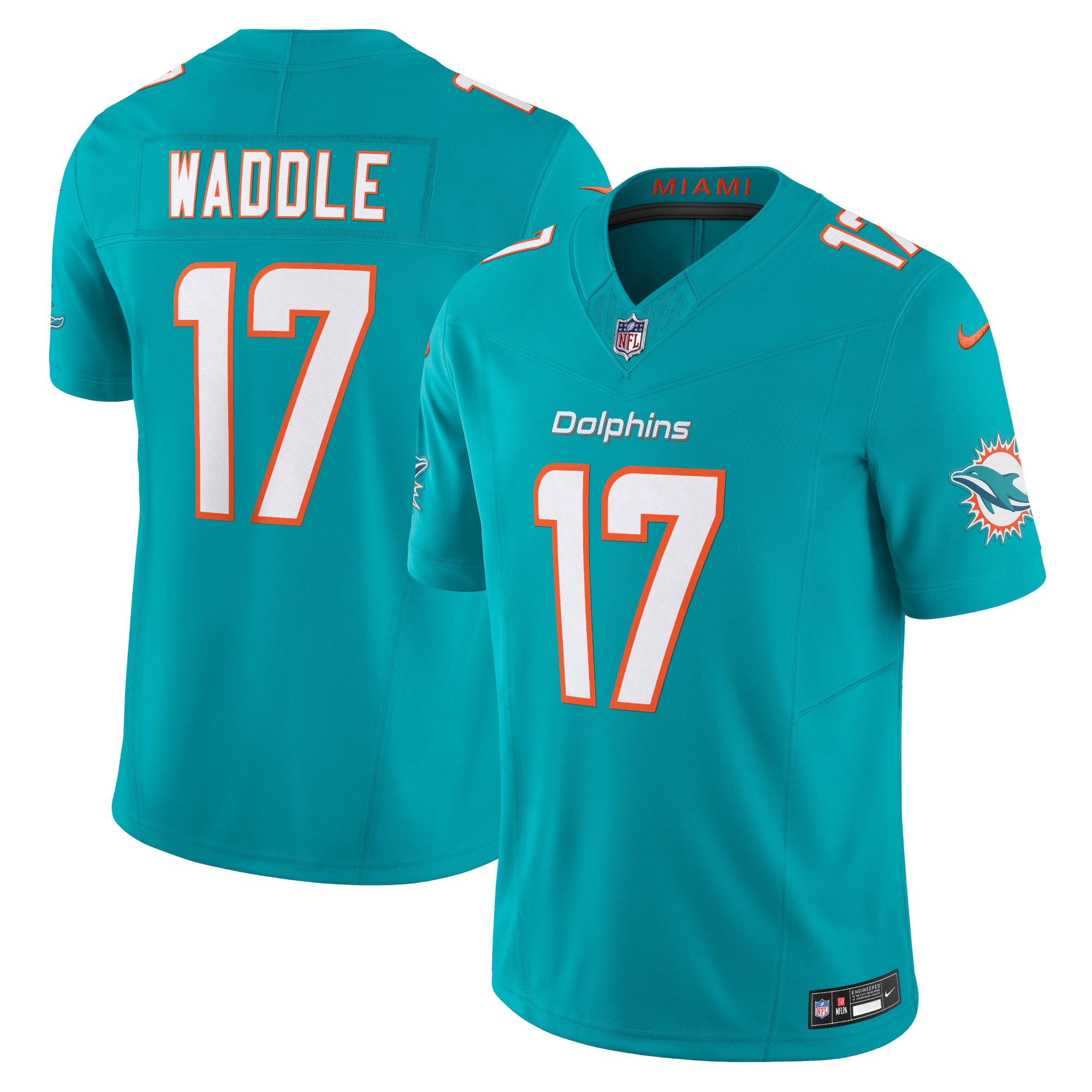 Jaylen Waddle Miami Dolphins Vapor F.U.S.E. Limited Jersey - Aqua | Stitched Football Jersey TJS2366