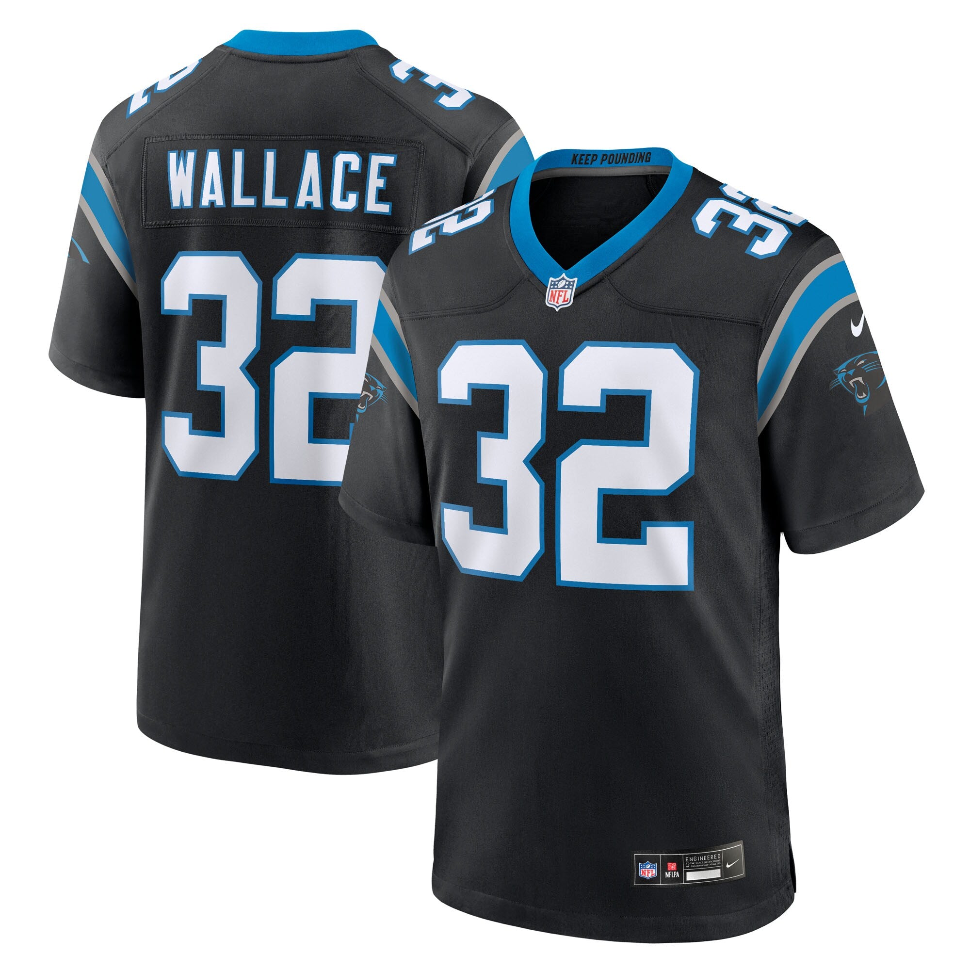 Trevin Wallace Carolina Panthers Team Game Jersey - Black | Stitched Football Jersey TJS2271