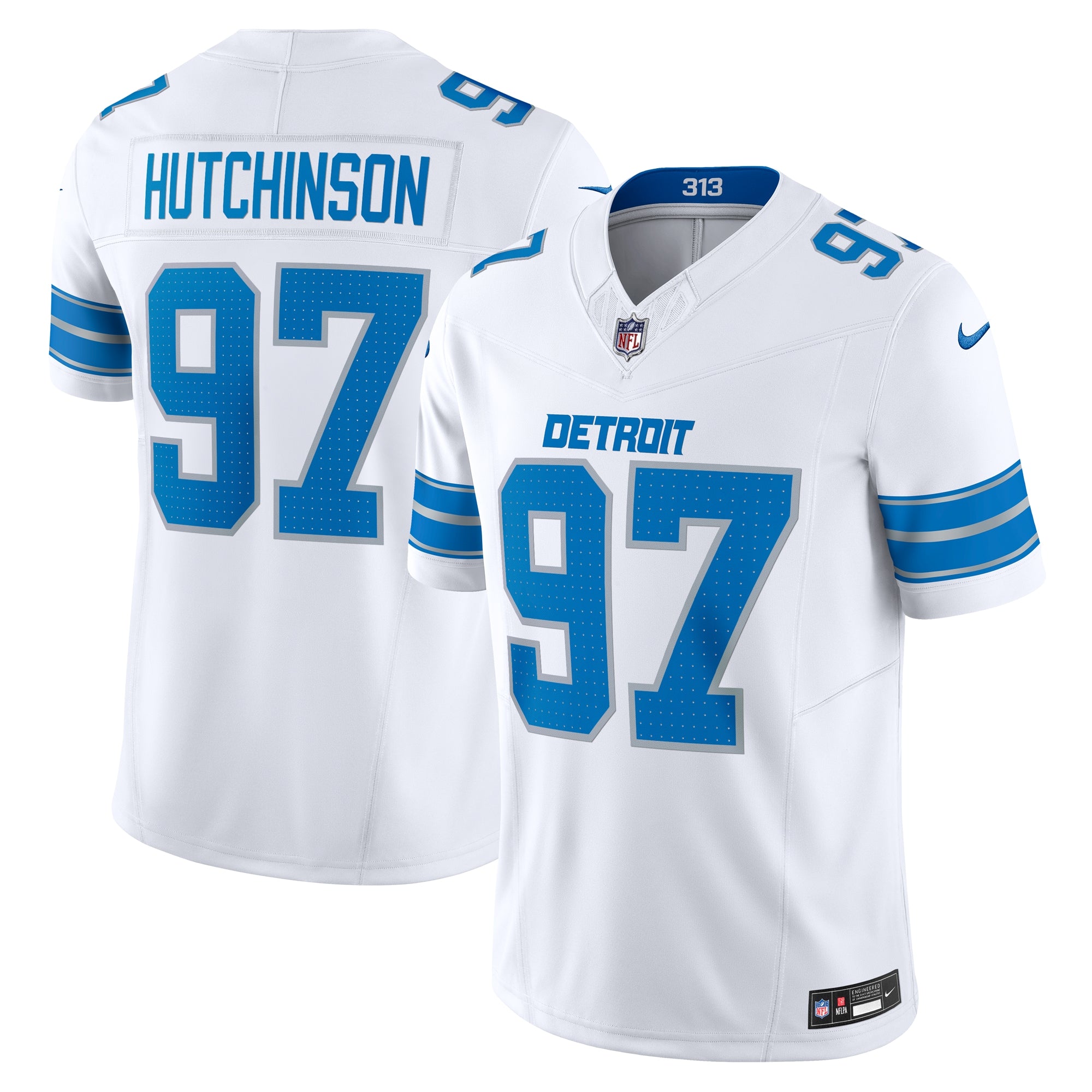 Aidan Hutchinson Detroit Lions Vapor F.U.S.E. Limited Jersey - White | Stitched Football Jersey TJS2269