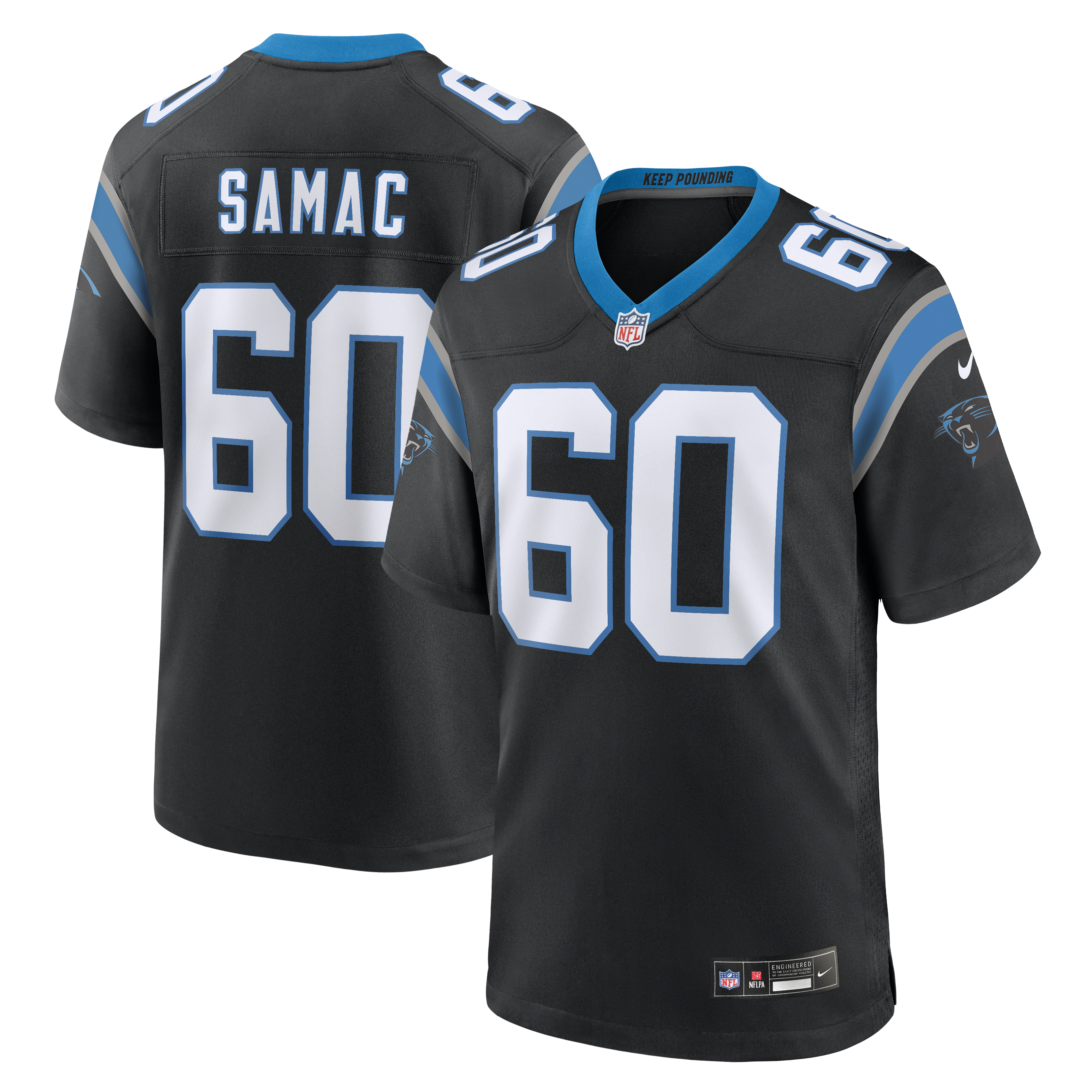 Nick Samac Carolina Panthers Team Game Jersey - Black | Stitched Football Jersey TJS2206