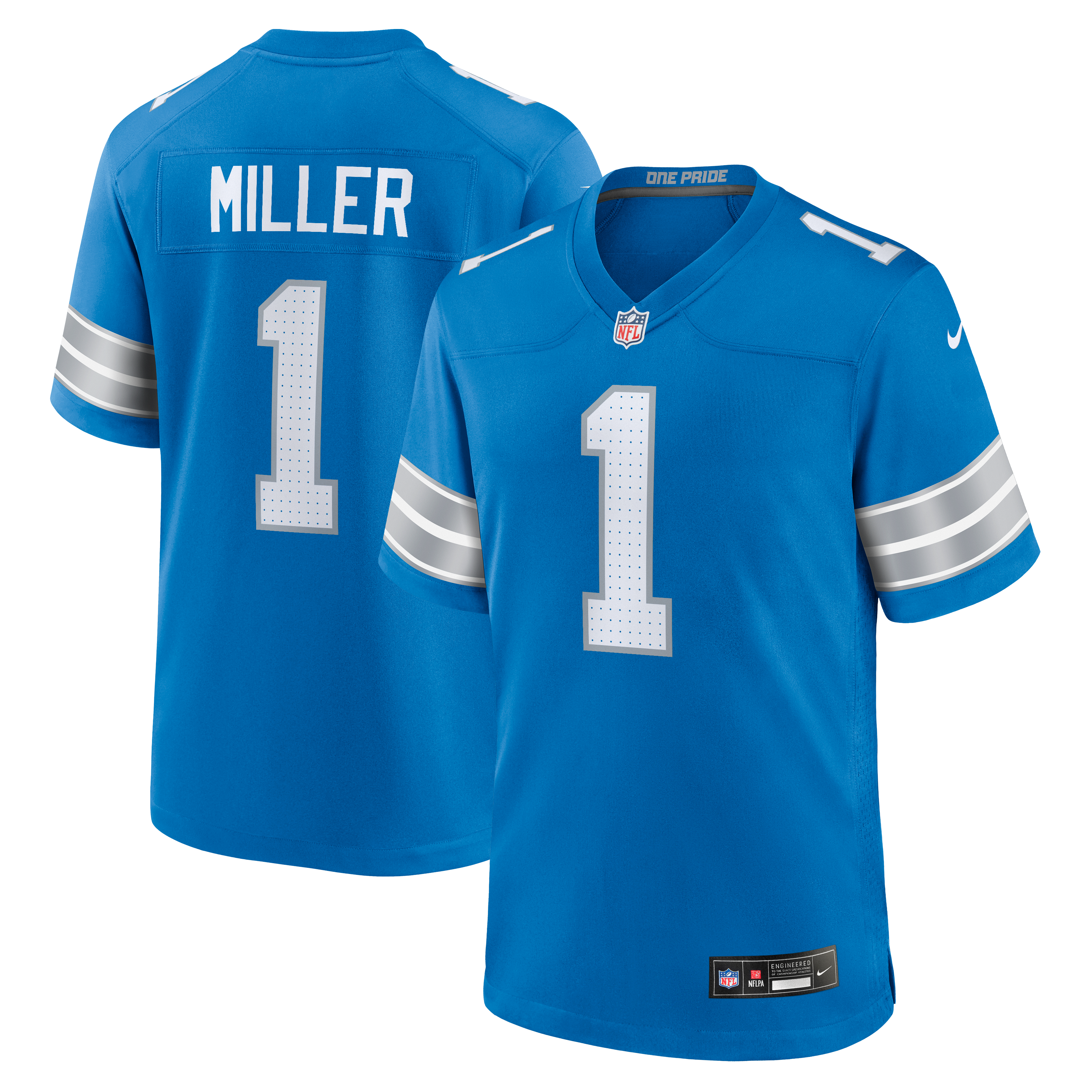 Blake Miller Detroit Lions 2026 NFL Draft First Round Pick No. 17 Team Game Jersey - Blue | Stitched Football Jersey TJS2284
