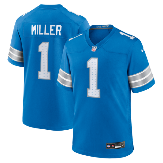 Blake Miller Detroit Lions 2026 NFL Draft First Round Pick No. 17 Team Game Jersey - Blue | Stitched Football Jersey TJS2284